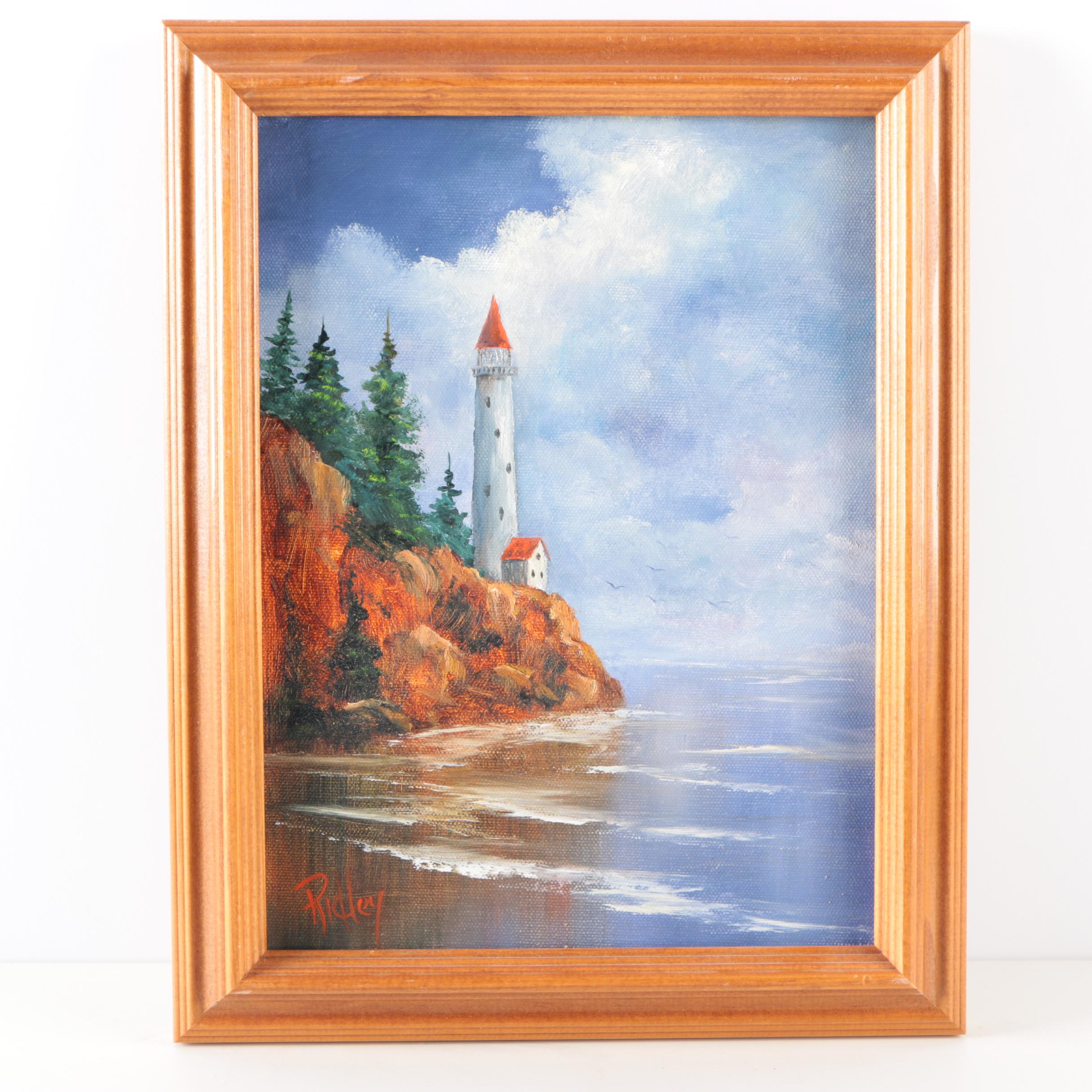 Oil Painting on Canvas Lighthouse Coastal Landscape
