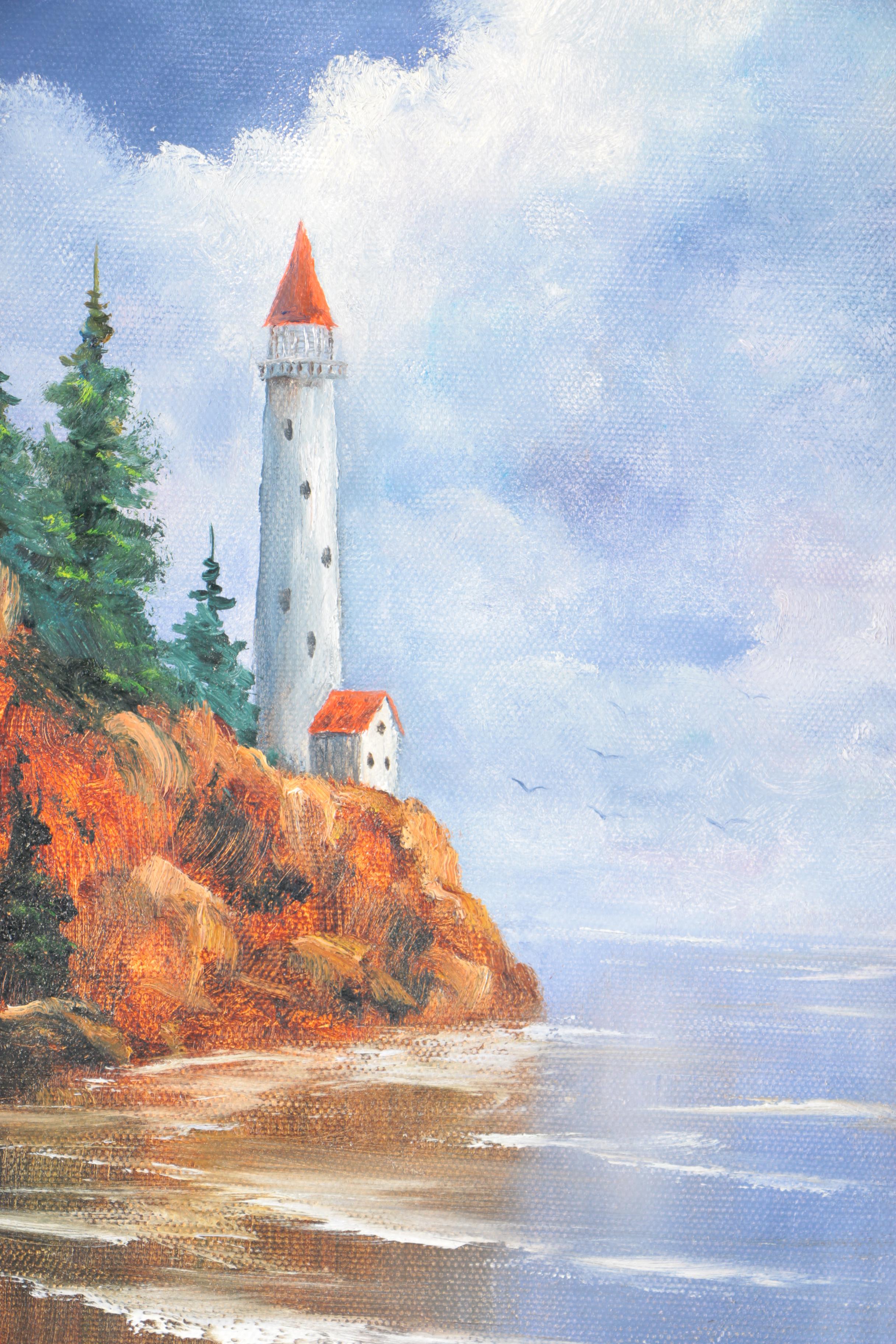 Oil Painting on Canvas Lighthouse Coastal Landscape