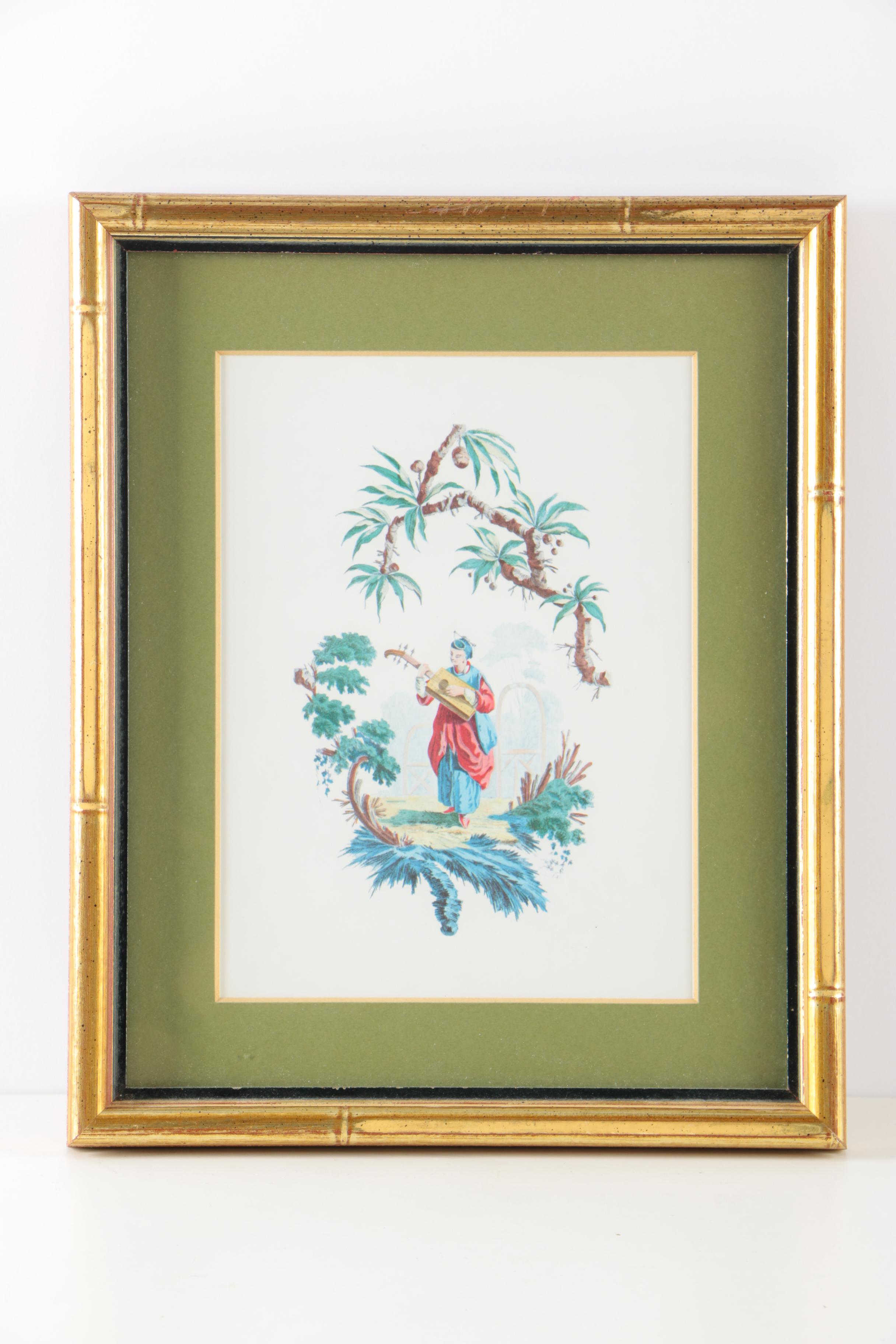 Pair of Framed Chinese Inspired Offset Lithographs