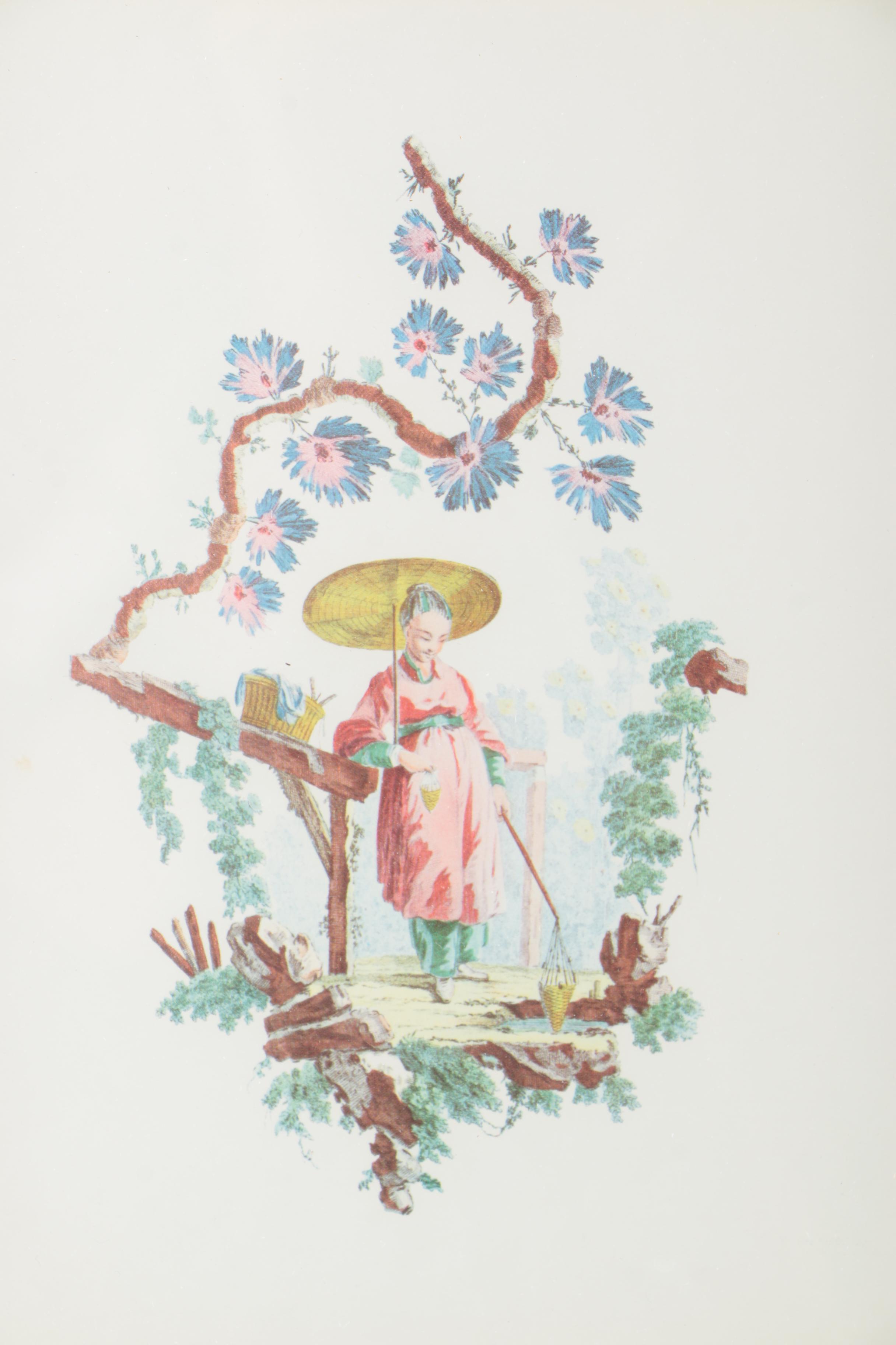 Pair of Framed Chinese Inspired Offset Lithographs
