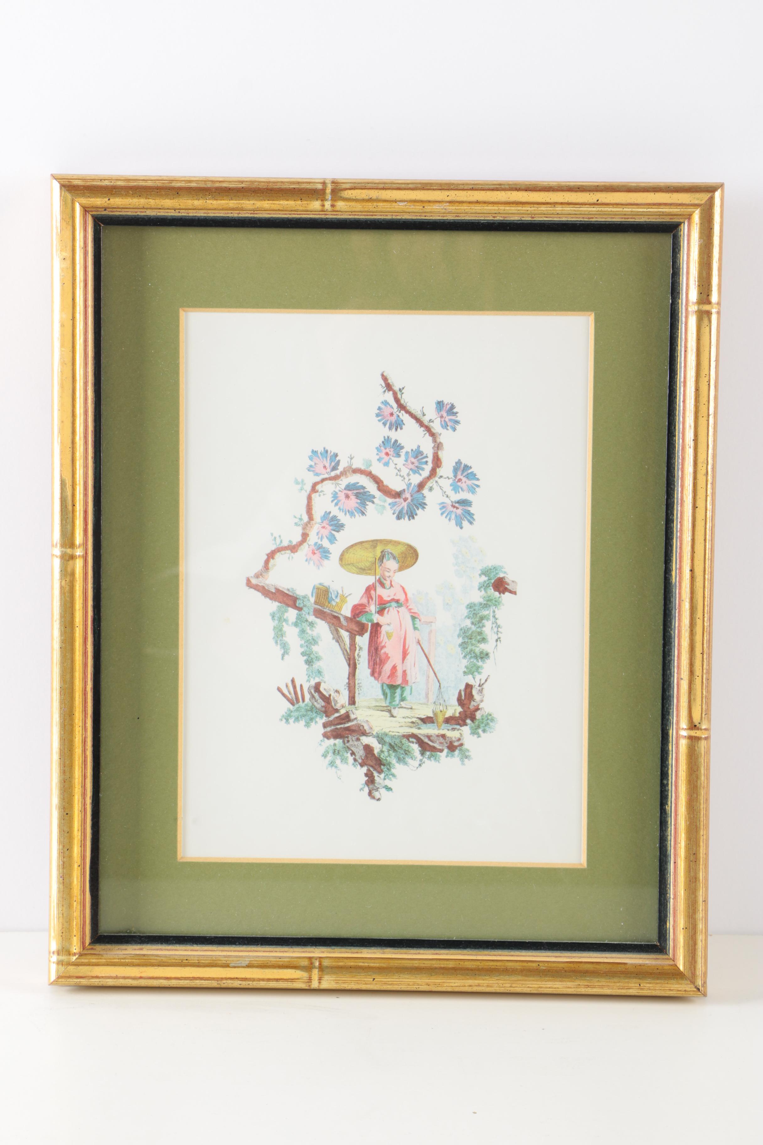 Pair of Framed Chinese Inspired Offset Lithographs