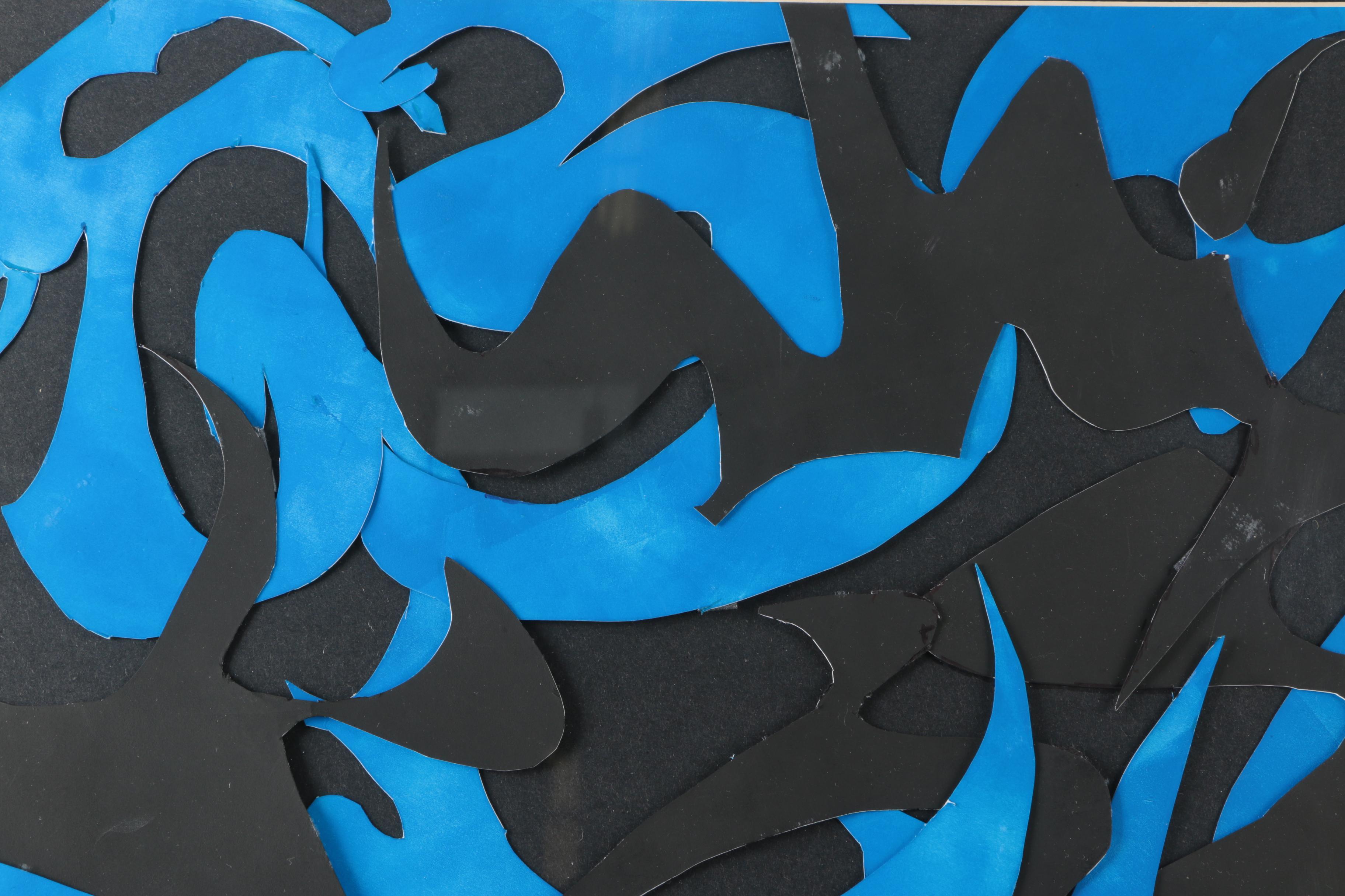 Framed Abstract Paper Cut Out Collage