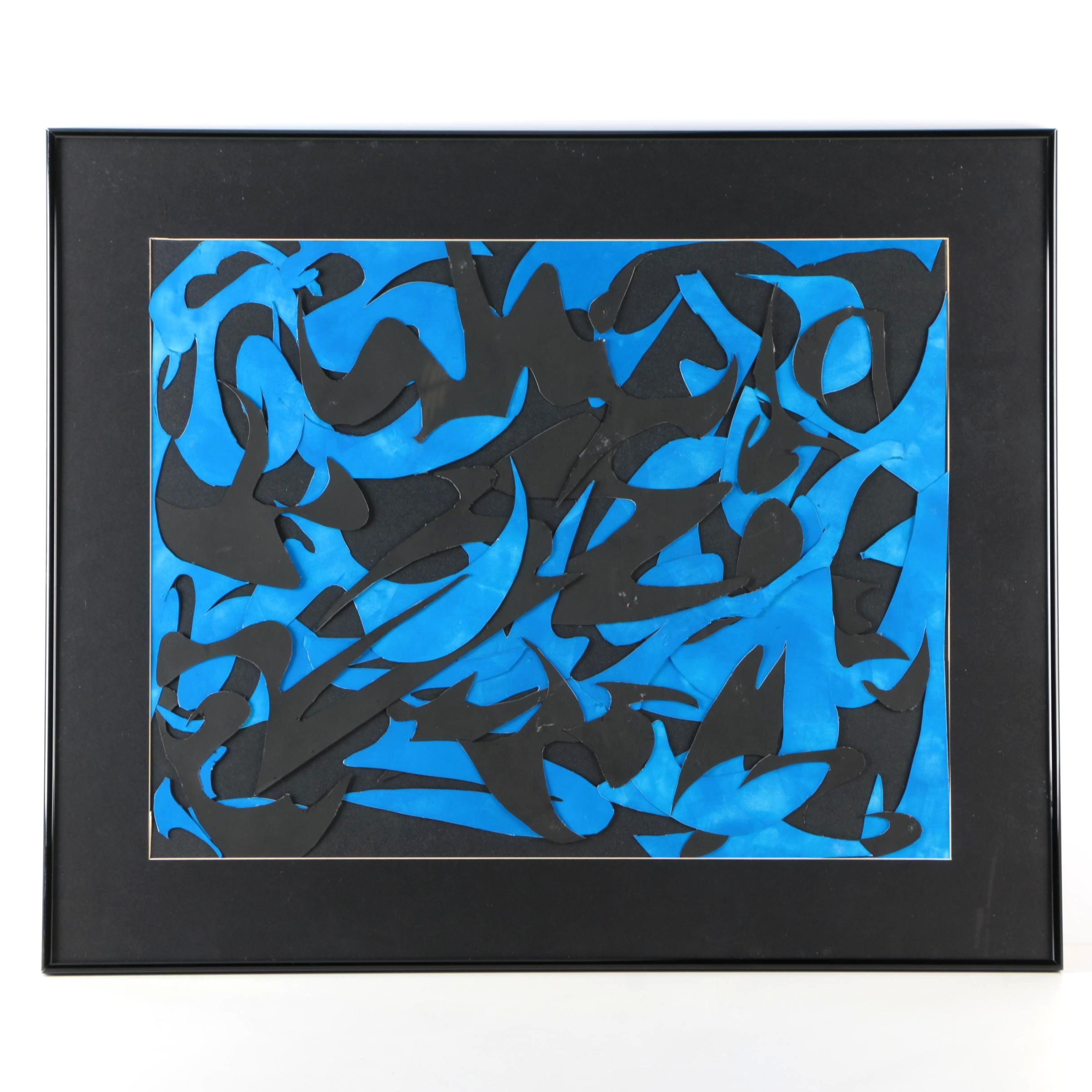 Framed Abstract Paper Cut Out Collage