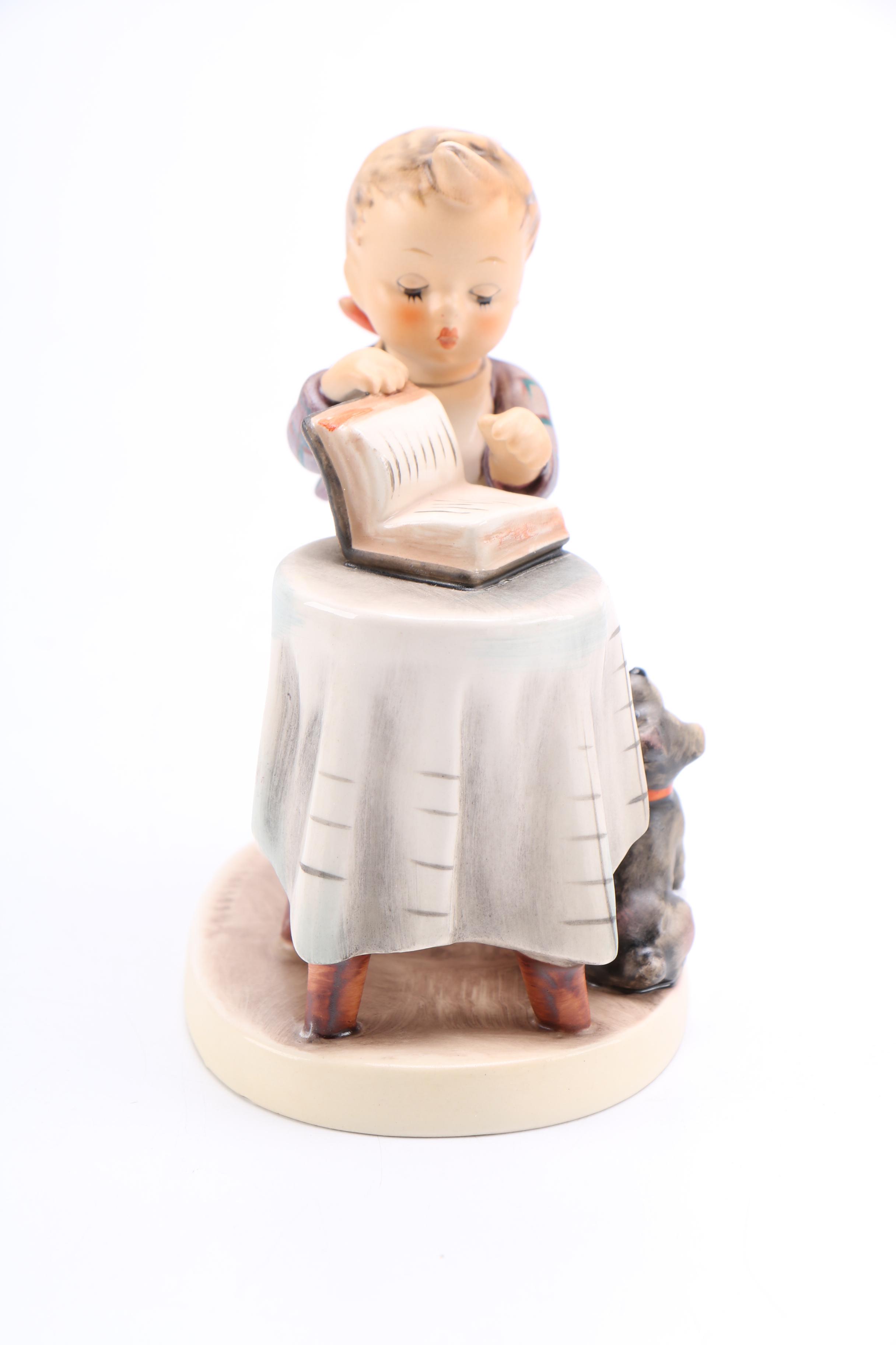 Goebel Hummel Porcelain Figurine of Child and Dog "Little Bookkeeper"