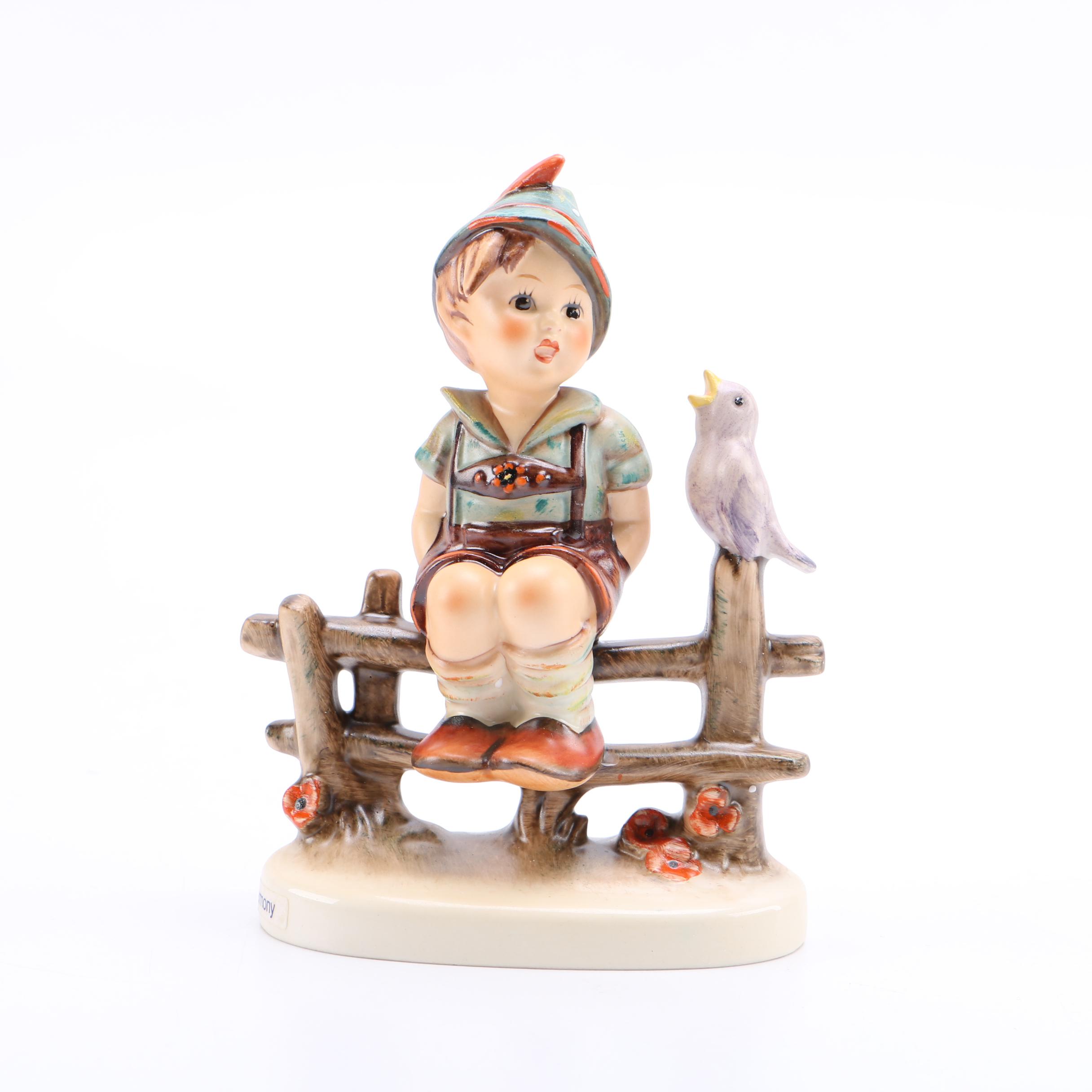 Goebel Hummel Porcelain Figurine of Boy and Bird "Wayside Harmony"