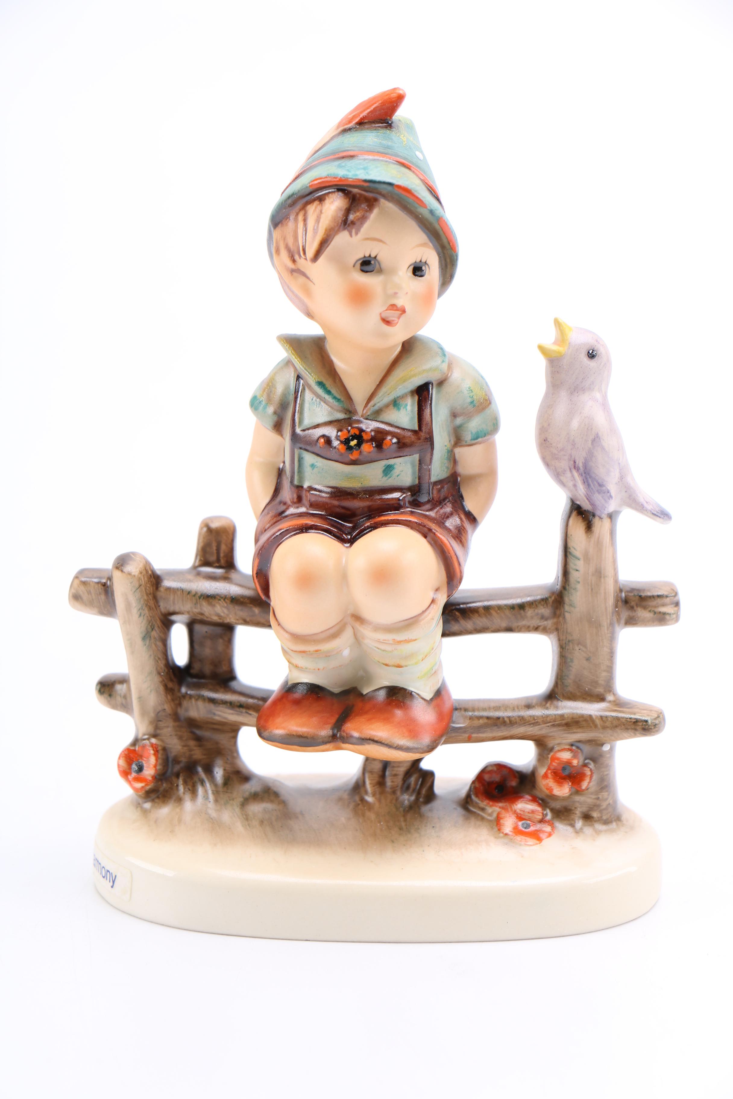 Goebel Hummel Porcelain Figurine of Boy and Bird "Wayside Harmony"