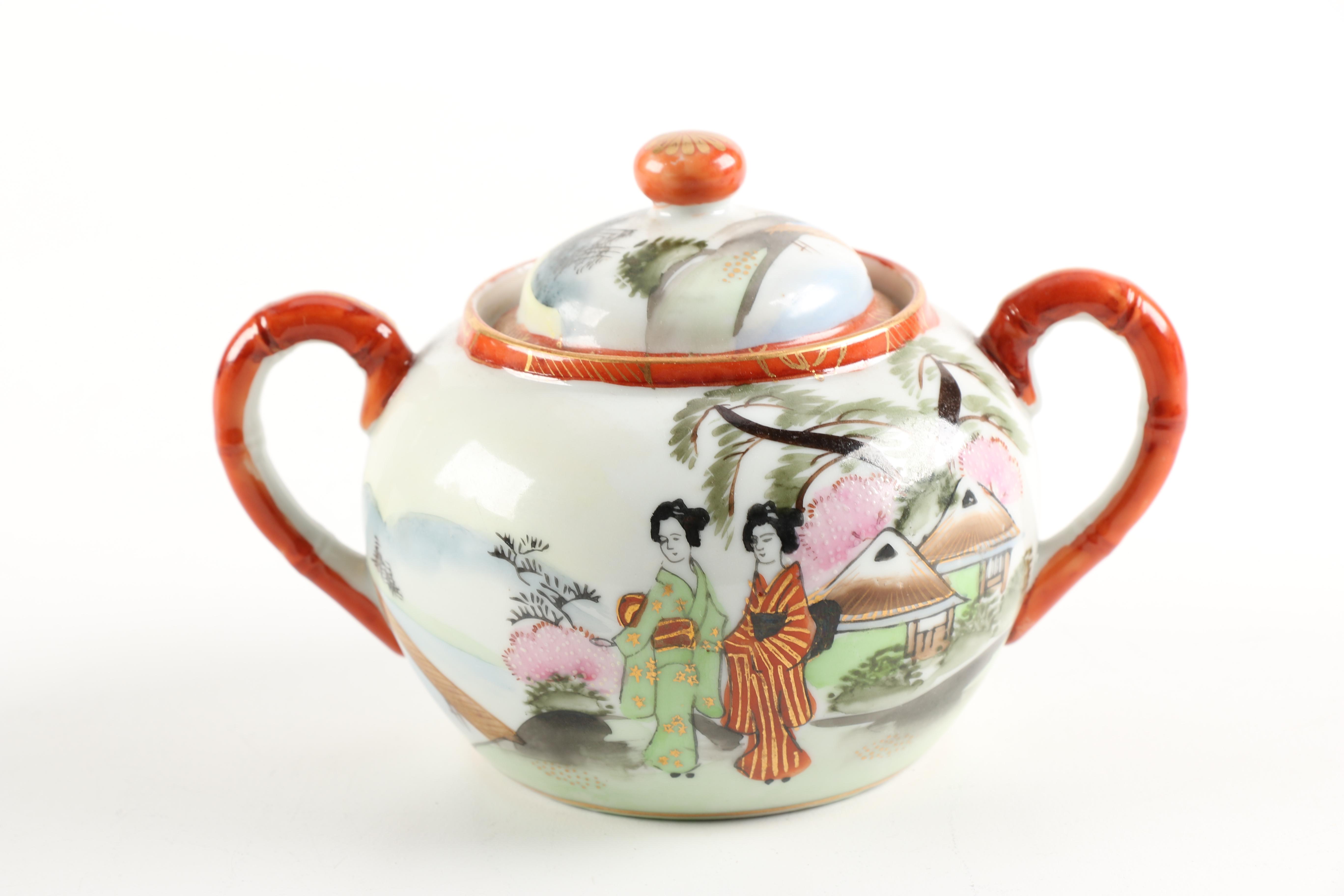 Hand Painted Japanese Porcelain Tea Set