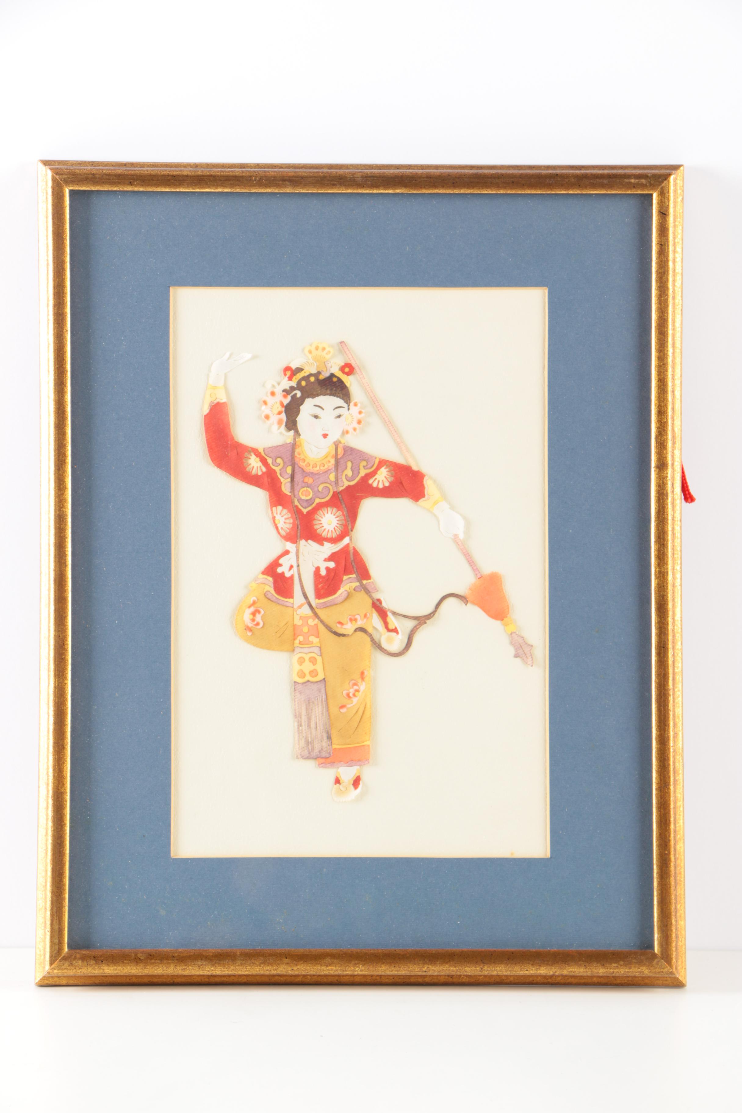 Taiwanese Watercolor Paper Cutouts of Robed Figures