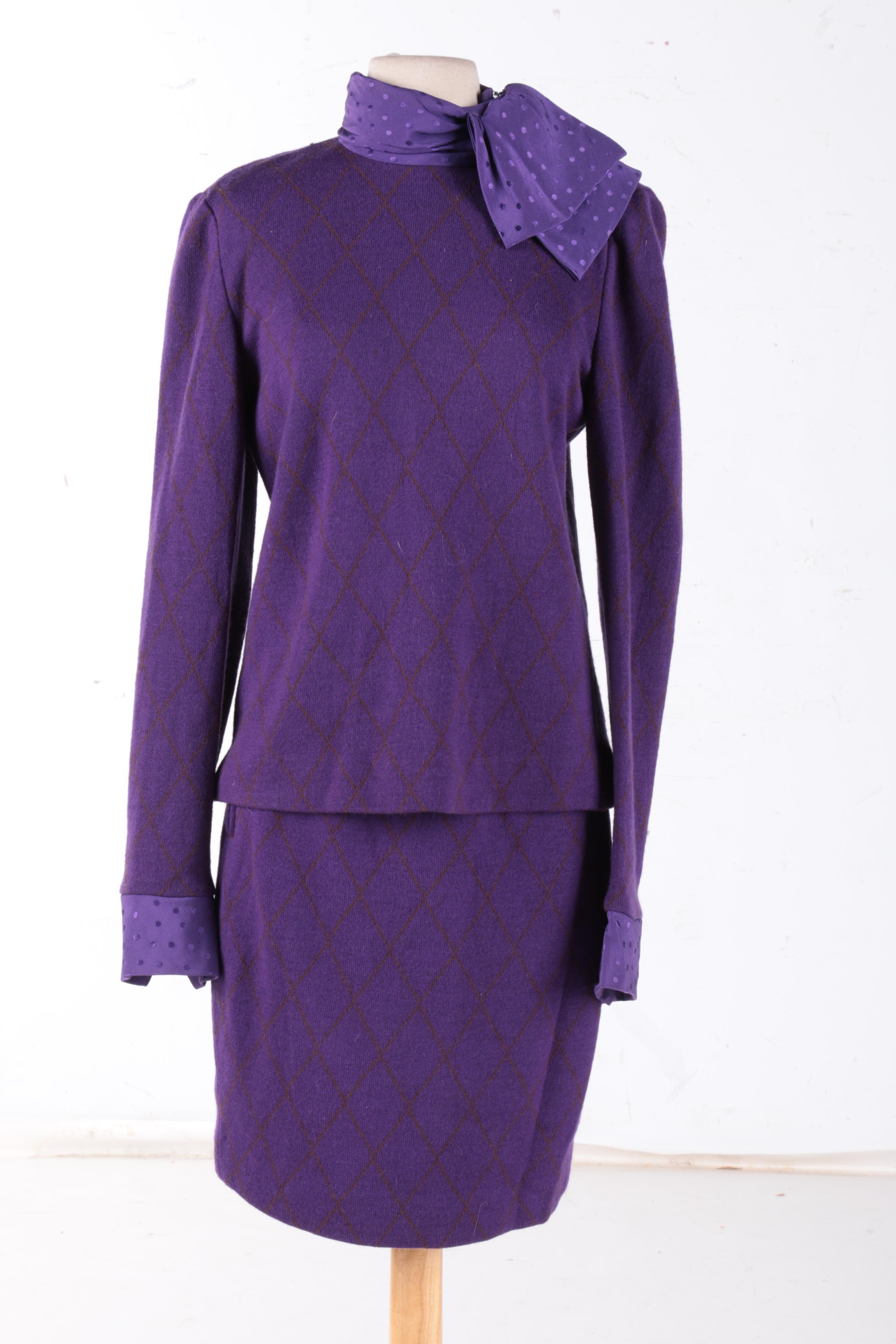 Carolyne Roehm Purple Sweater Set