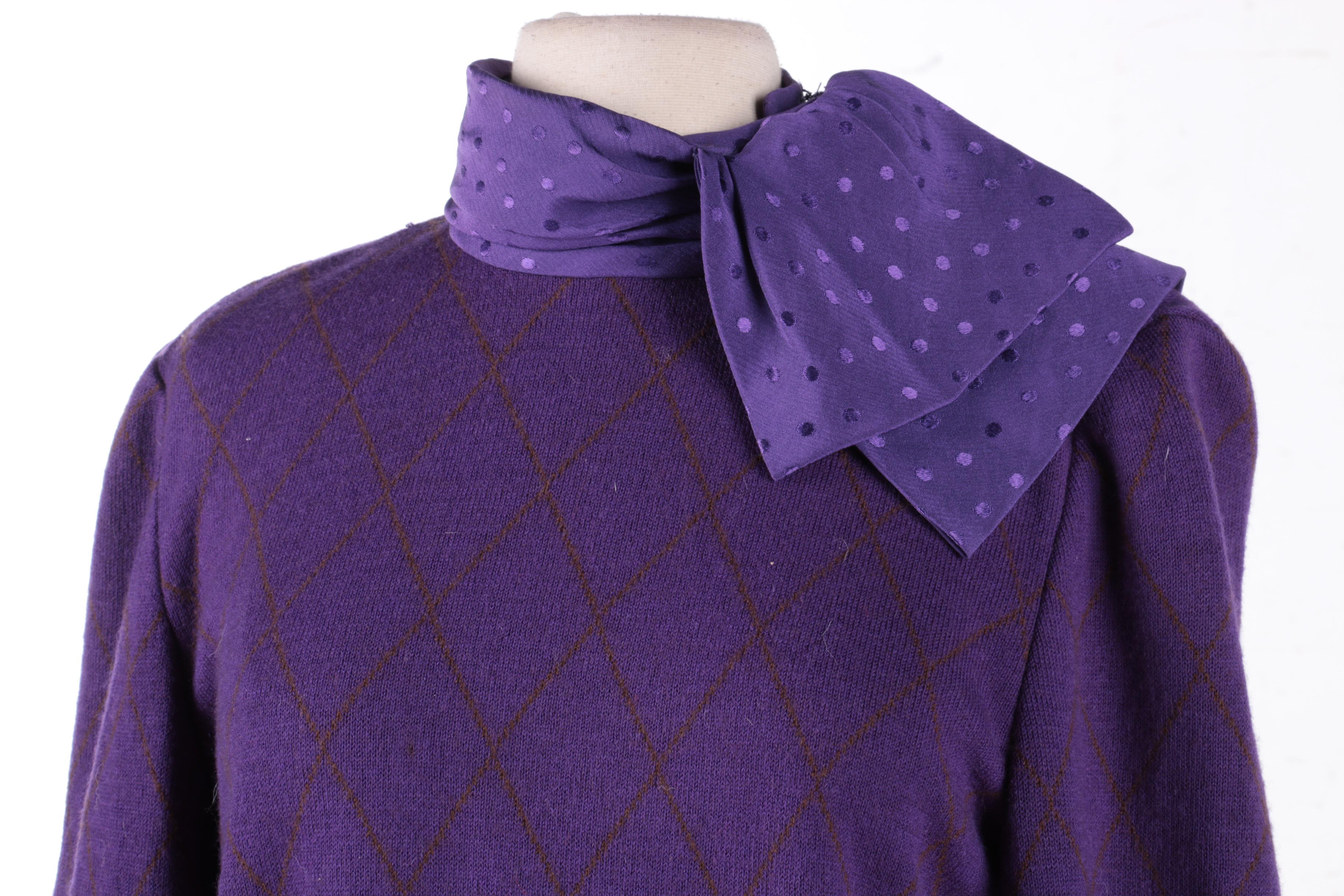 Carolyne Roehm Purple Sweater Set
