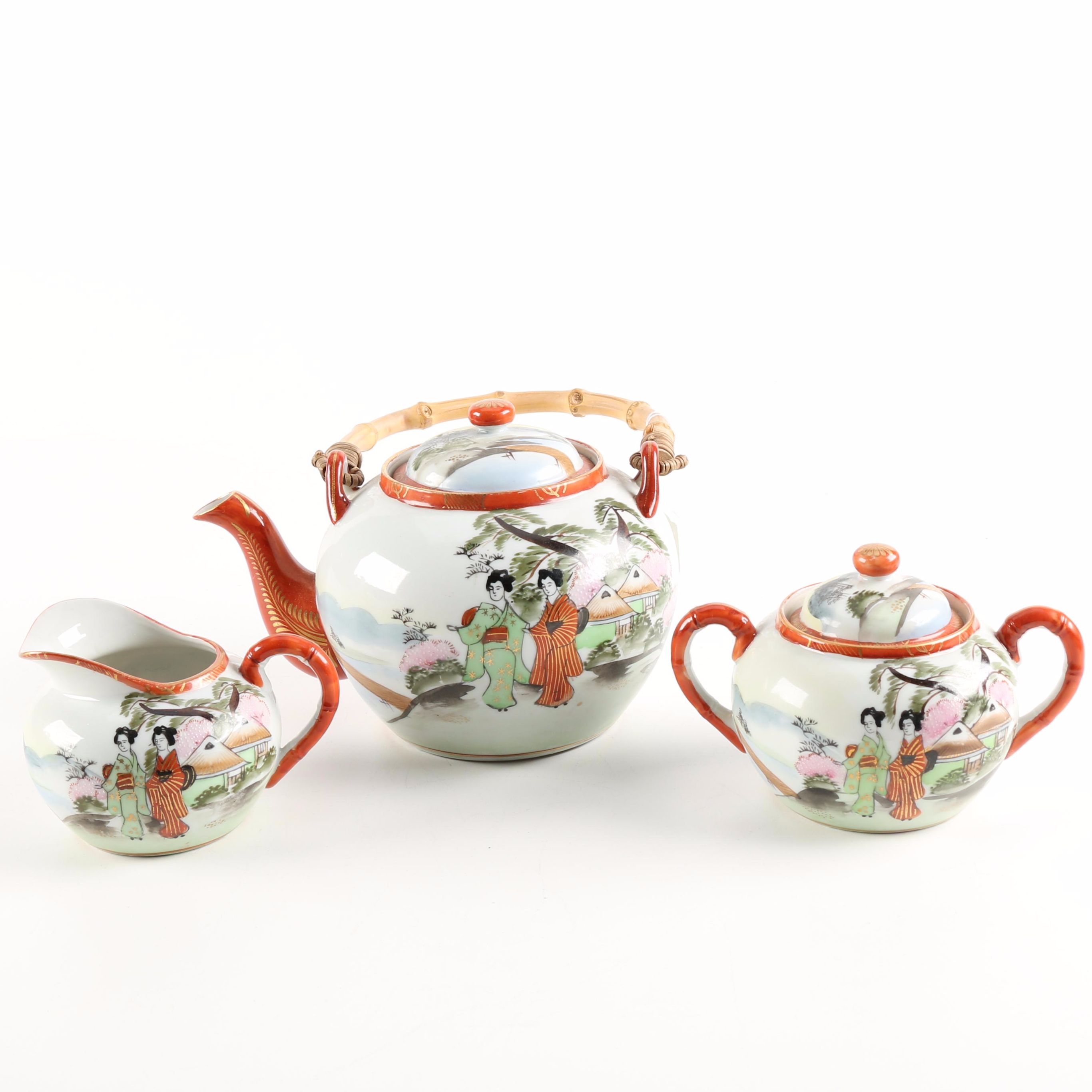 Hand Painted Japanese Porcelain Tea Set