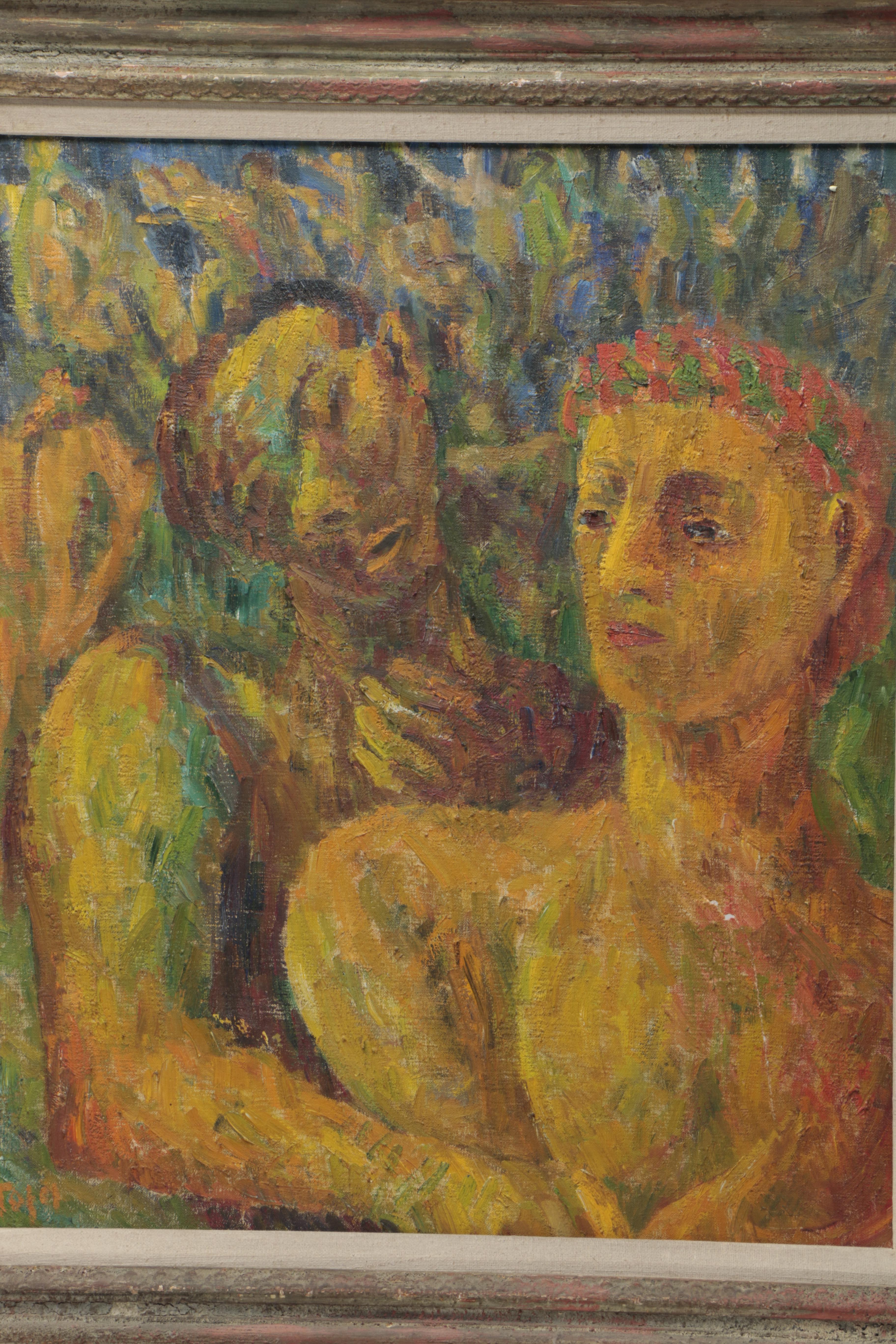 Jennings Tofel Oil Painting on Canvas Expressionist Style Portrait