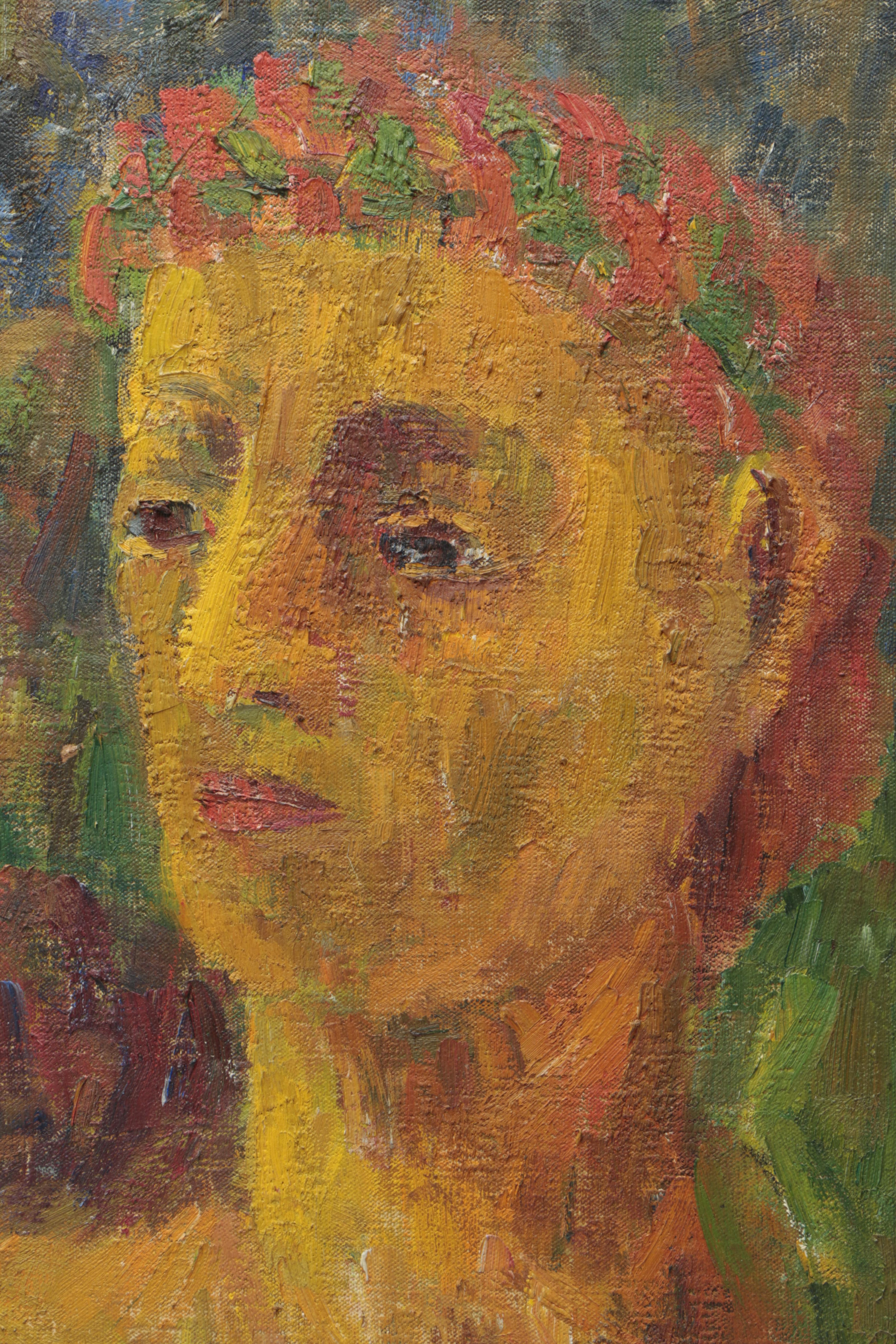 Jennings Tofel Oil Painting on Canvas Expressionist Style Portrait