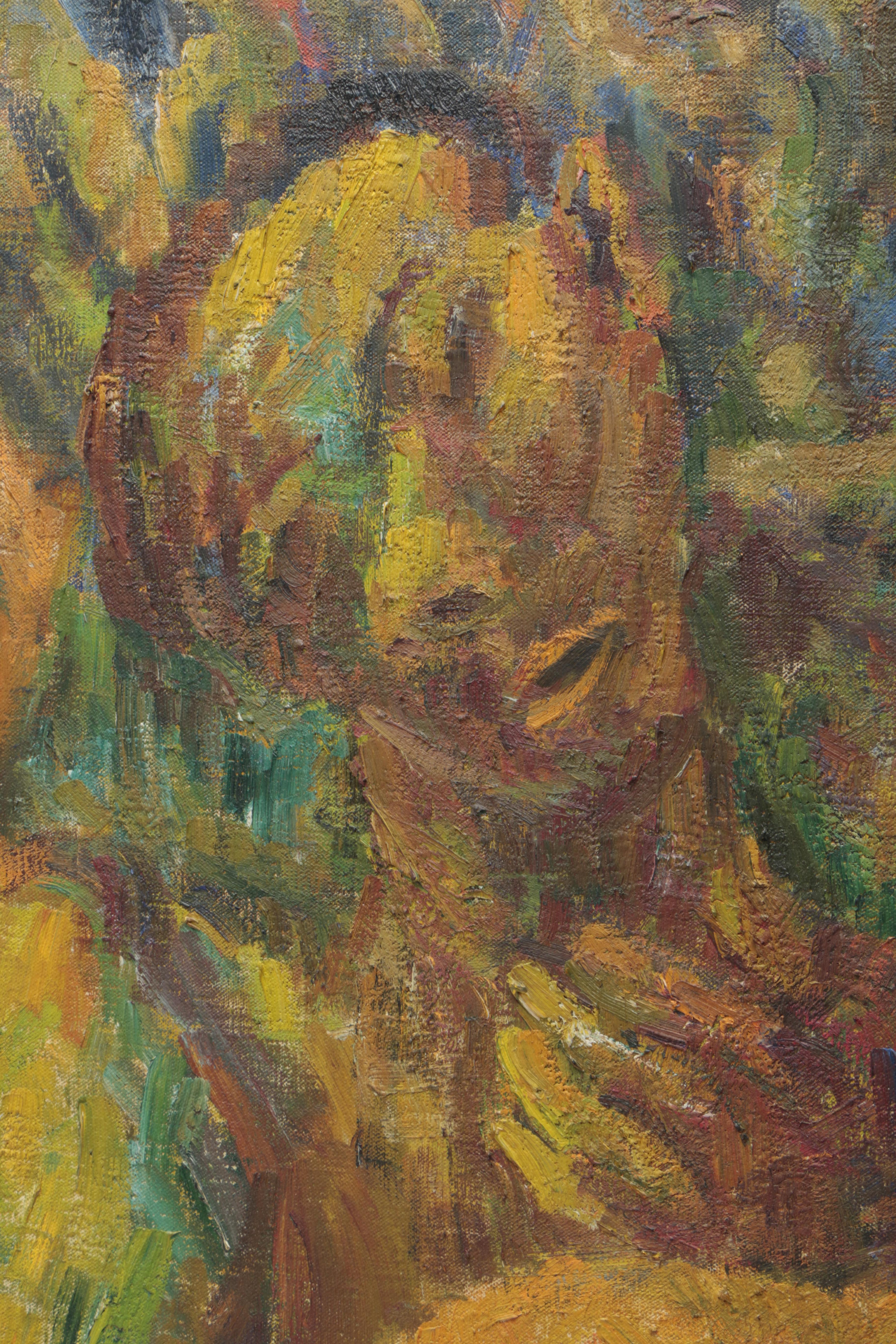 Jennings Tofel Oil Painting on Canvas Expressionist Style Portrait