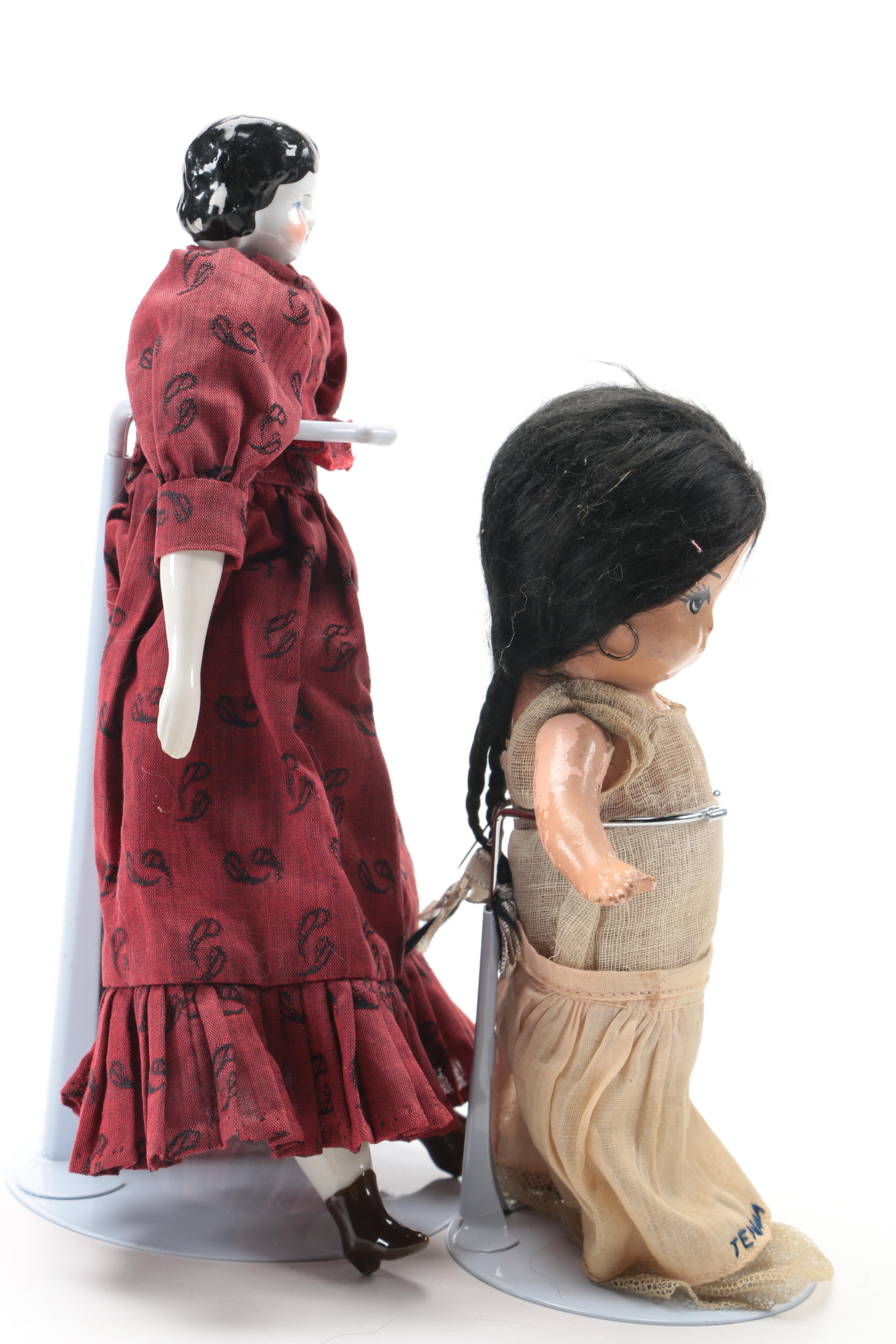 Black Haired Porcelain Dolls