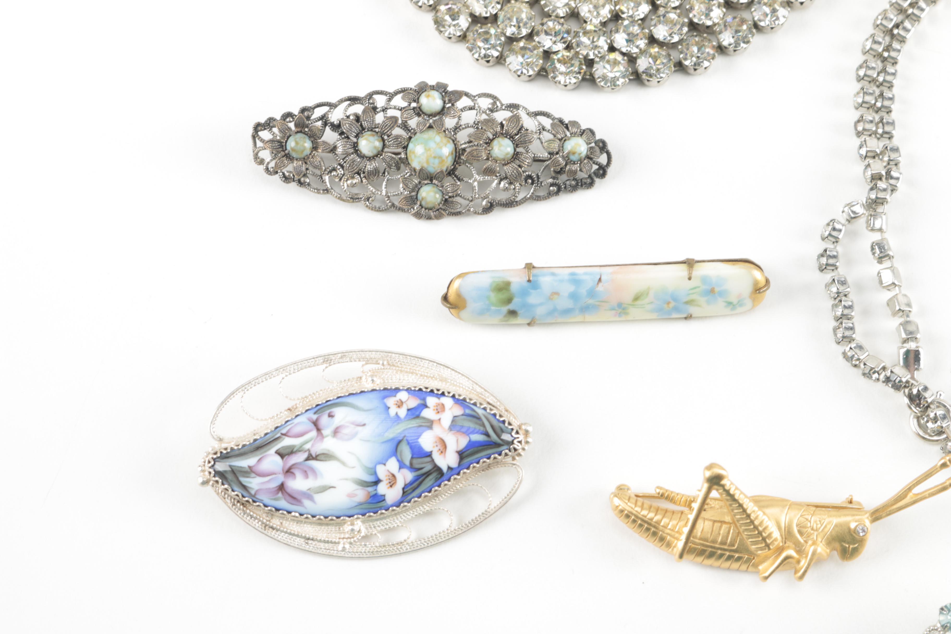 Vintage Brooches and Rhinestone Jewelry