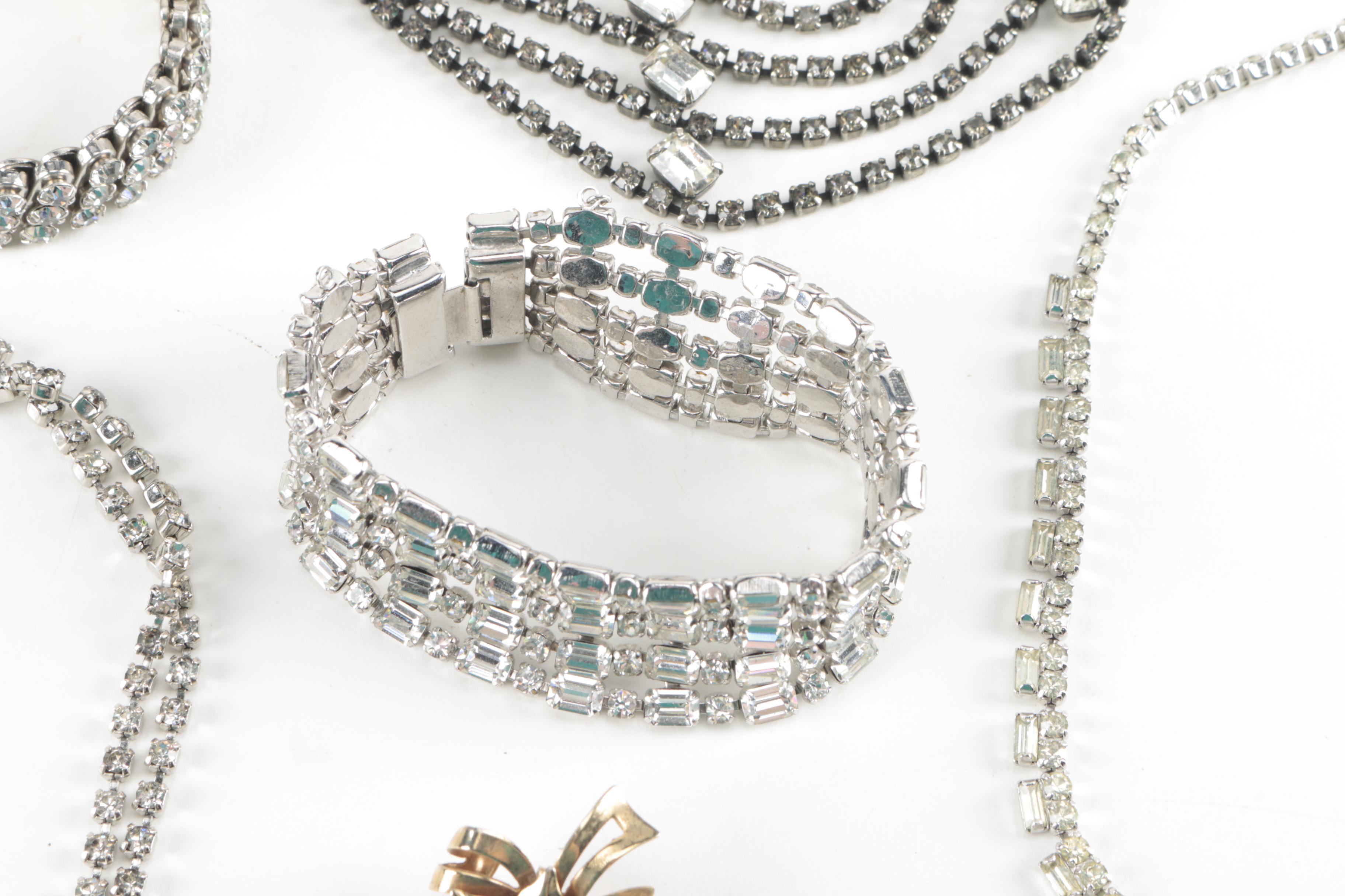 Vintage Brooches and Rhinestone Jewelry