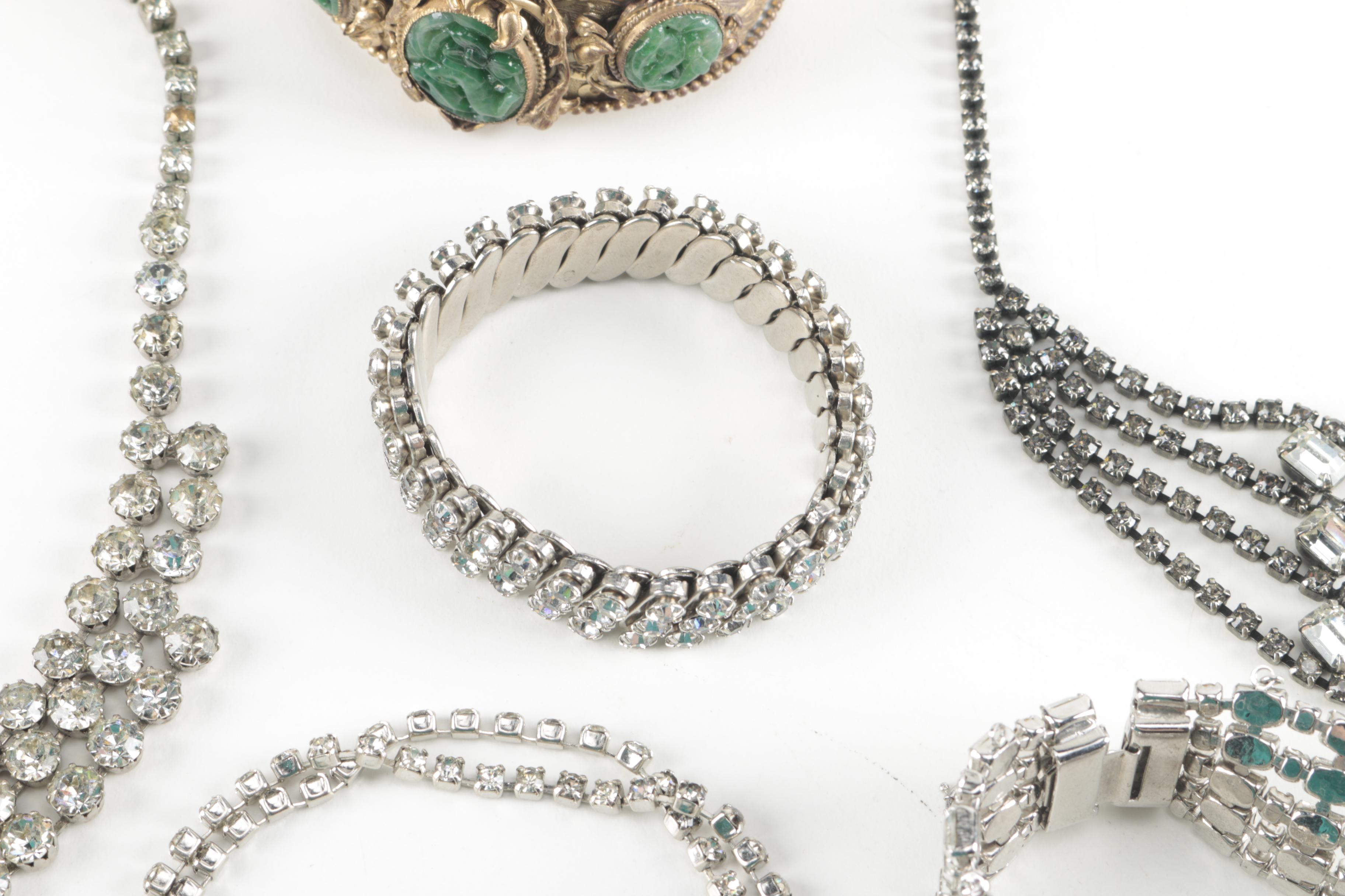 Vintage Brooches and Rhinestone Jewelry