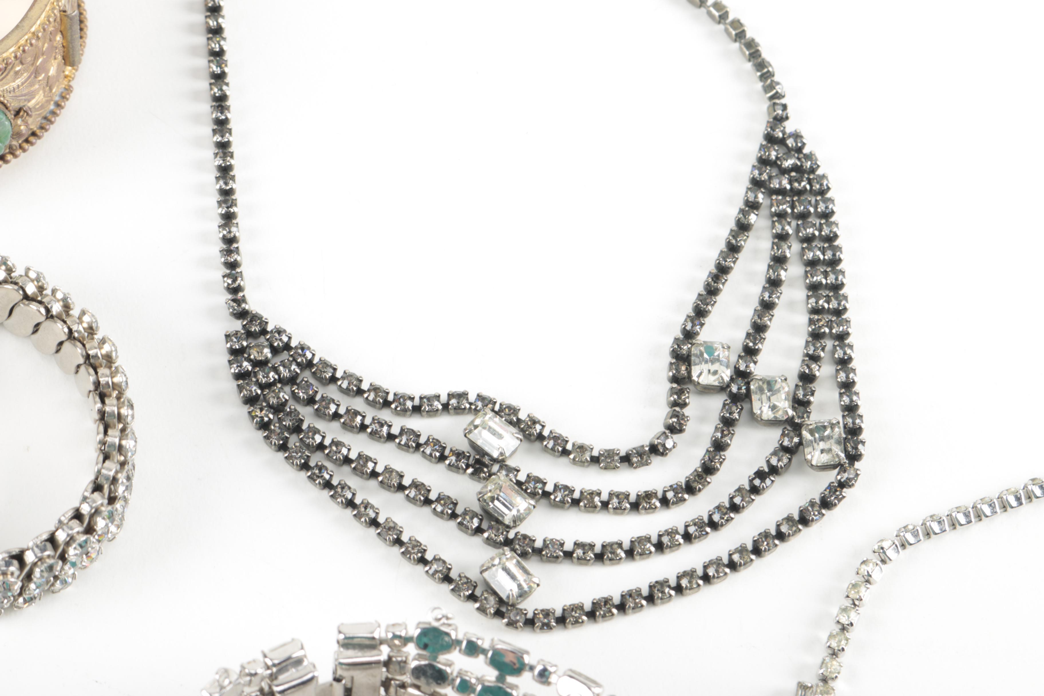 Vintage Brooches and Rhinestone Jewelry