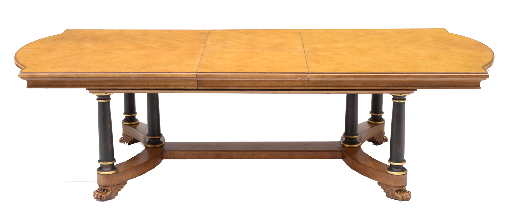 Set of Eight Century Furniture Thronos Chairs and Empire Table