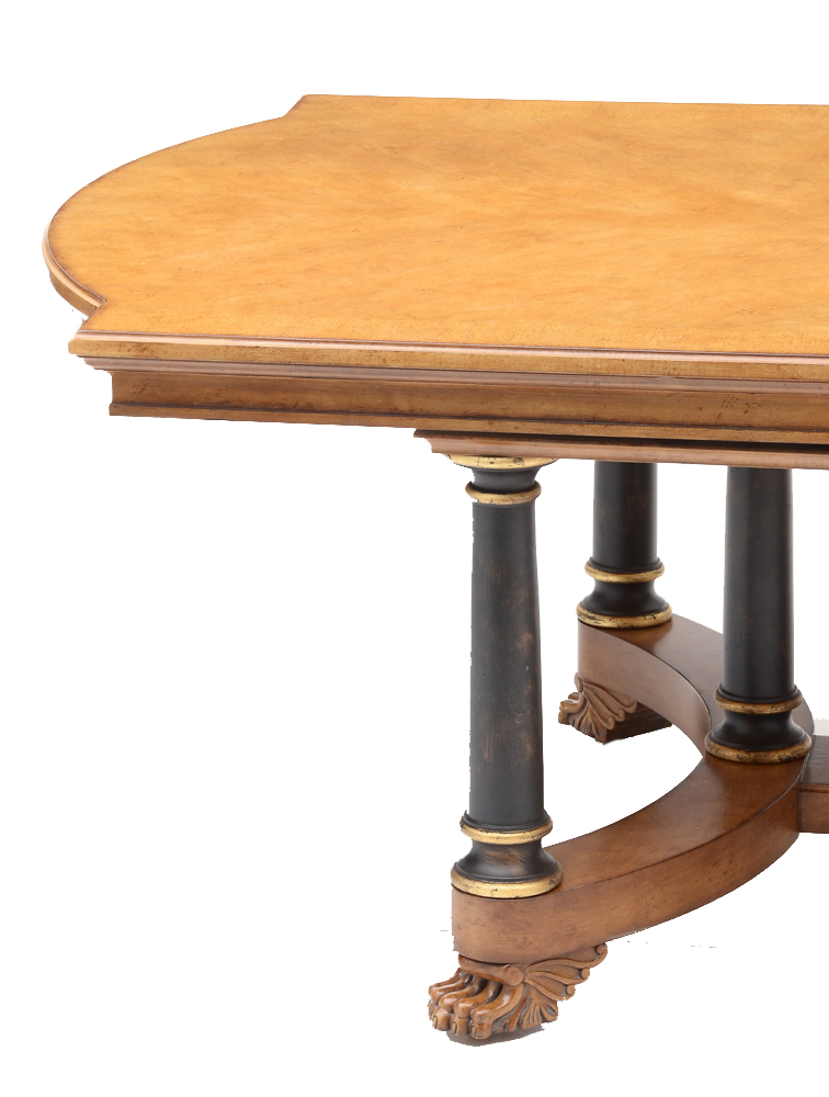 Set of Eight Century Furniture Thronos Chairs and Empire Table