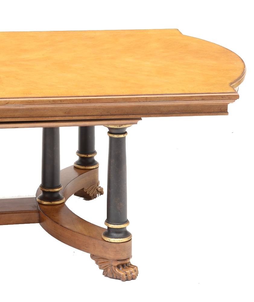 Set of Eight Century Furniture Thronos Chairs and Empire Table