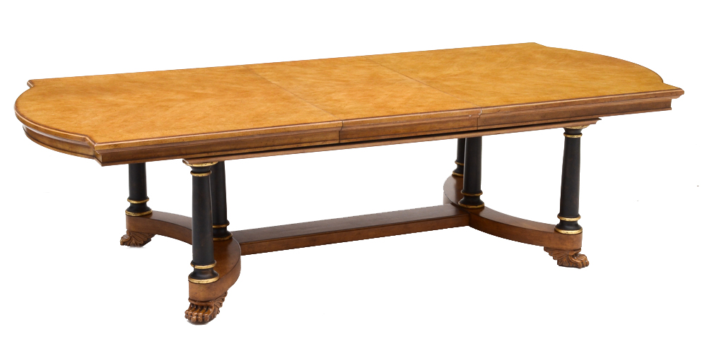 Set of Eight Century Furniture Thronos Chairs and Empire Table