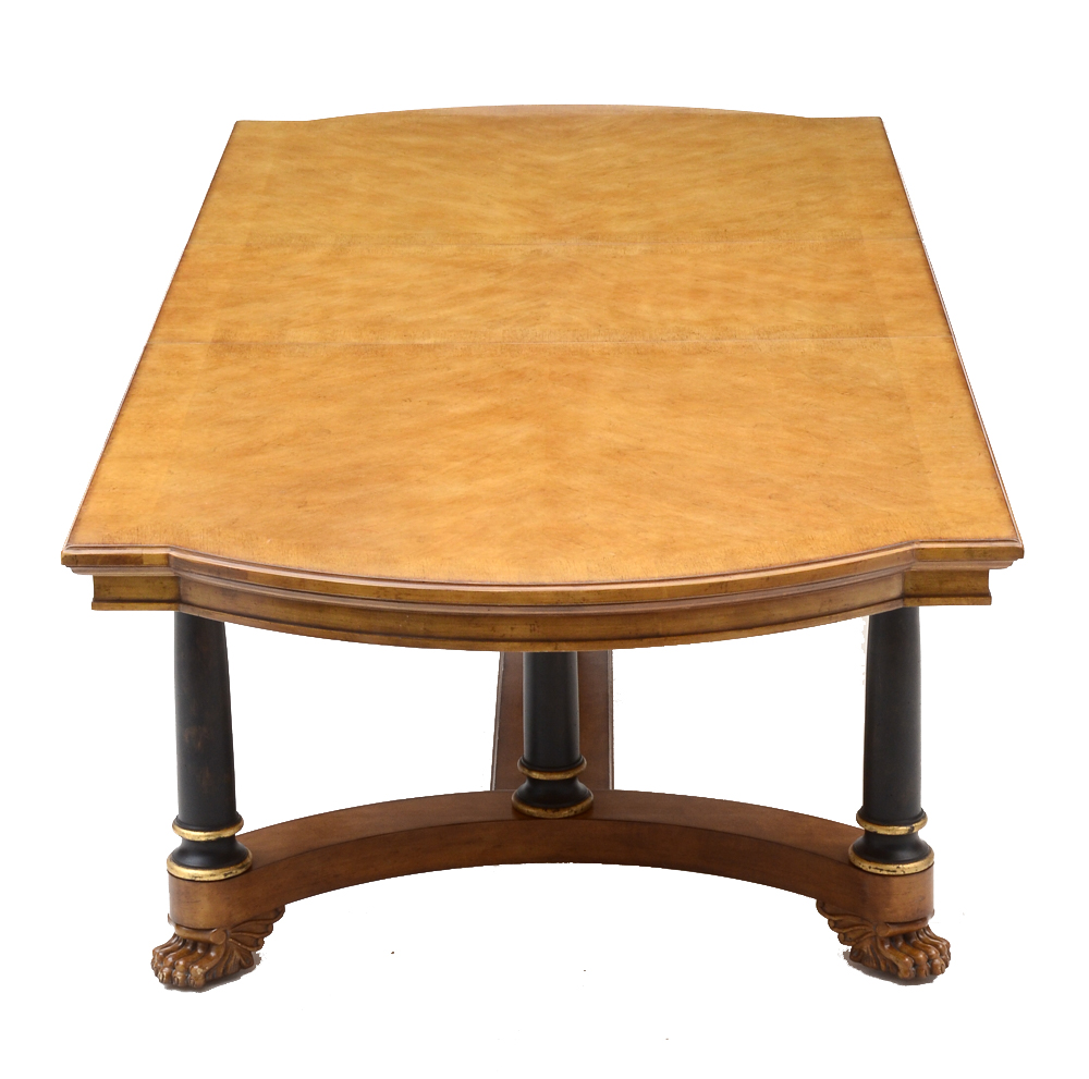 Set of Eight Century Furniture Thronos Chairs and Empire Table