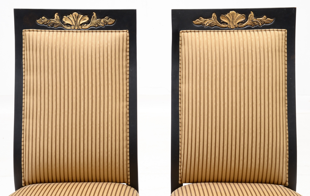 Set of Eight Century Furniture Thronos Chairs and Empire Table