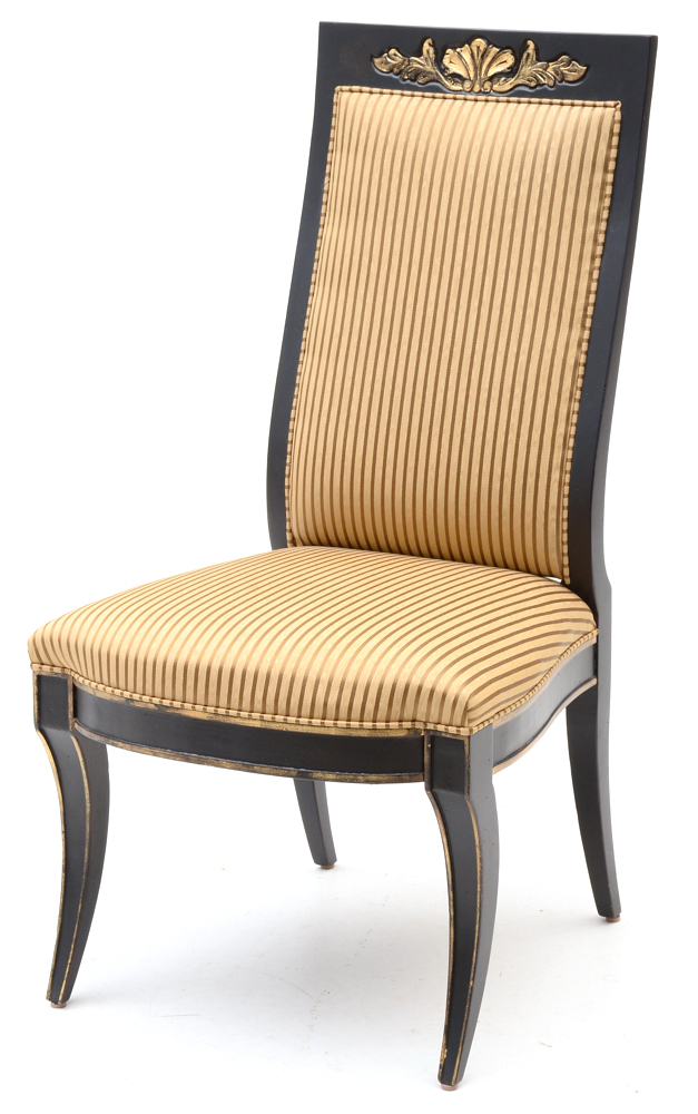 Set of Eight Century Furniture Thronos Chairs and Empire Table