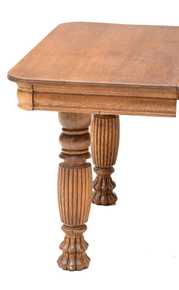 Square Oak Five Leg Dining Table