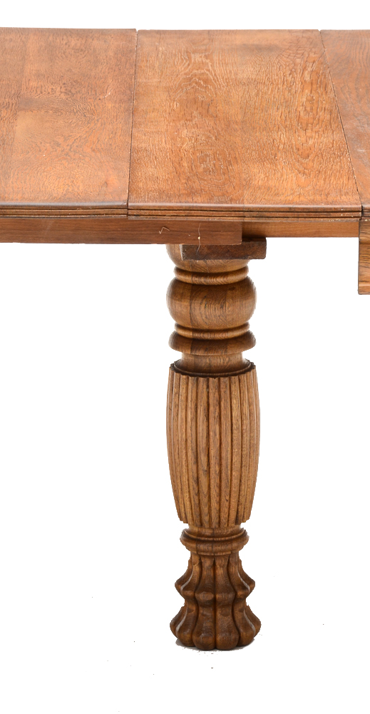 Square Oak Five Leg Dining Table