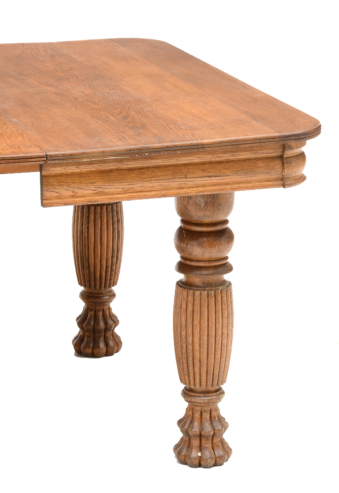 Square Oak Five Leg Dining Table