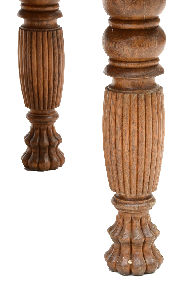 Square Oak Five Leg Dining Table