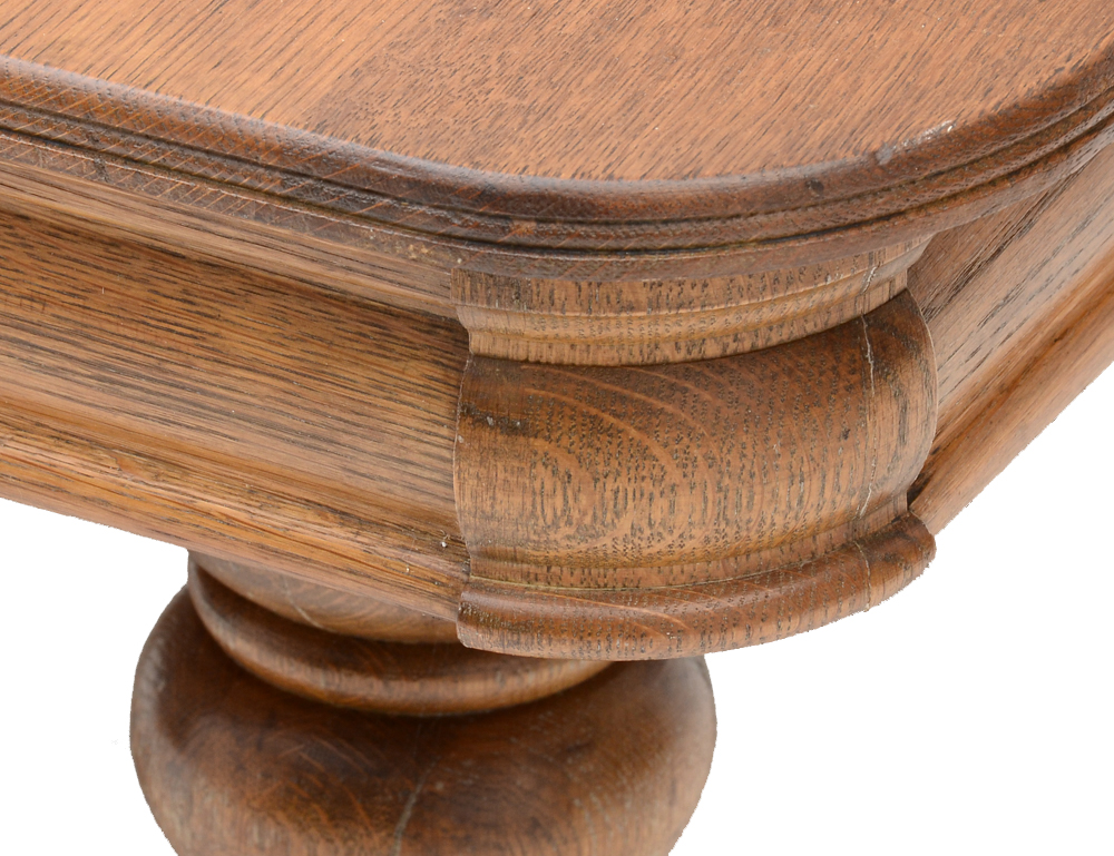 Square Oak Five Leg Dining Table