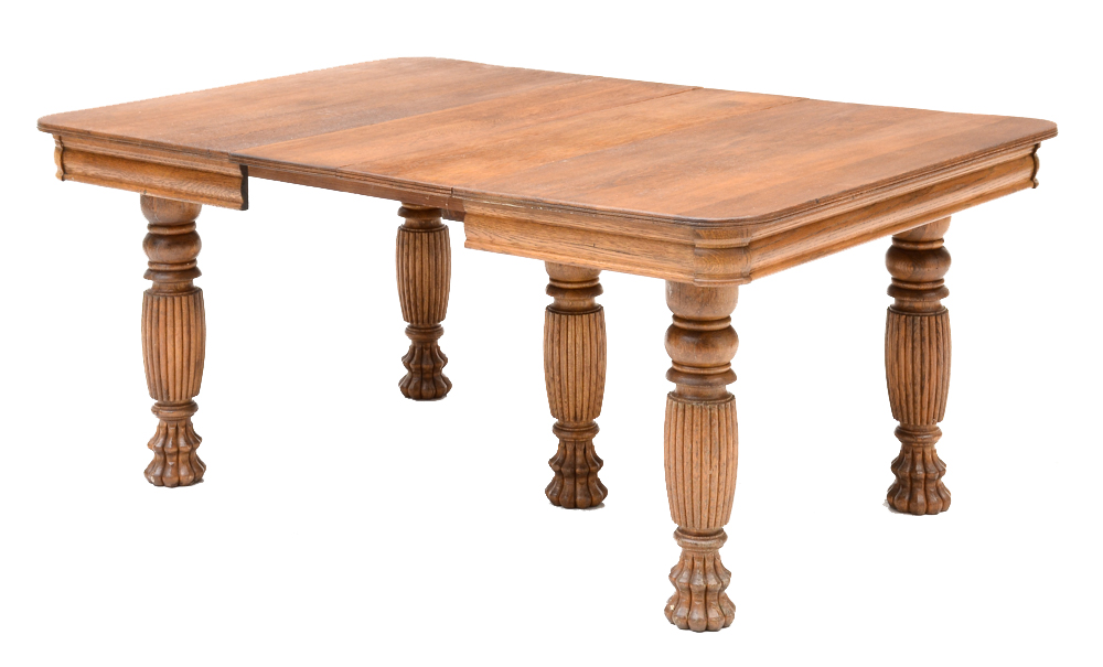 Square Oak Five Leg Dining Table