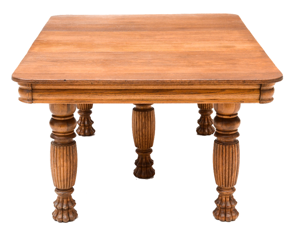 Square Oak Five Leg Dining Table
