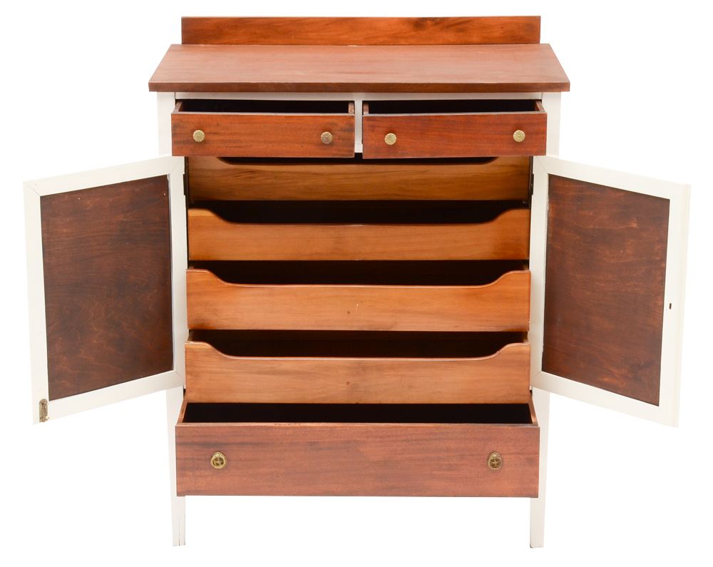 Vintage Bachelor Chest with White Trim