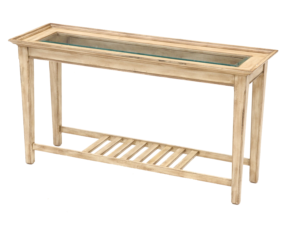Console Table with Glass Insert