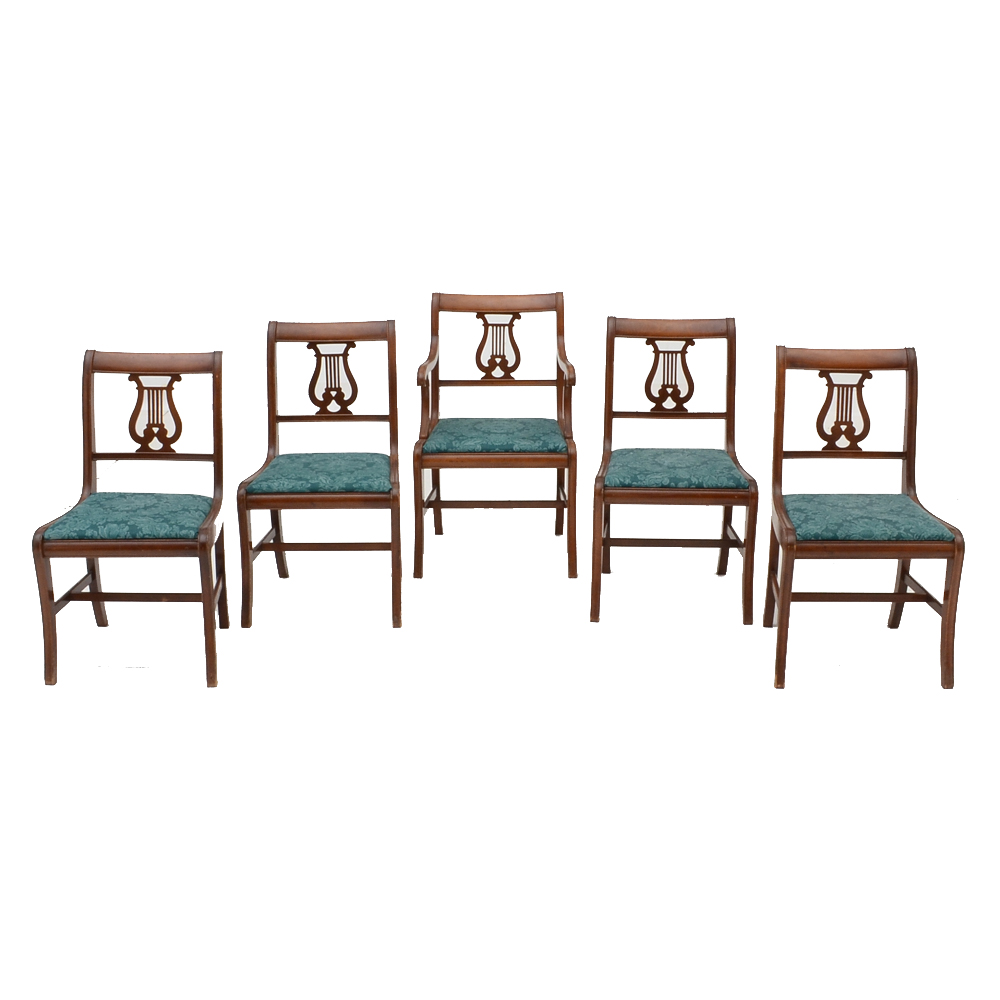 Mahogany Lyre Back Dining Chairs