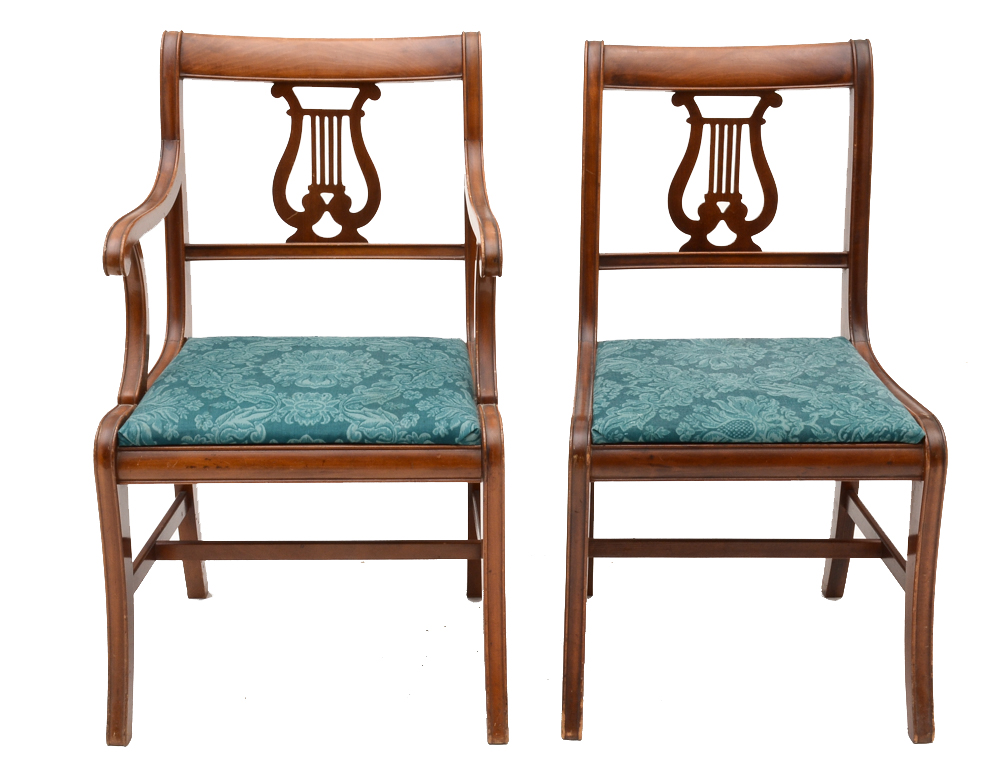 Mahogany Lyre Back Dining Chairs