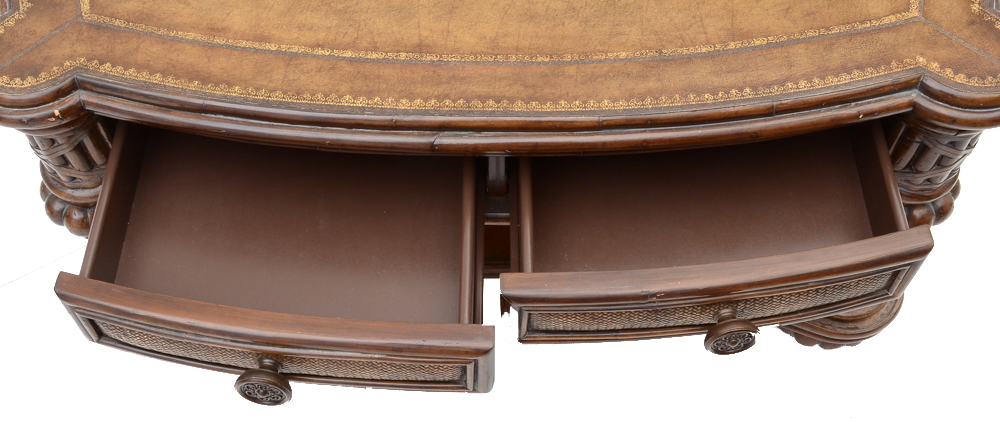 Decorative Leather Topped Coffee Table