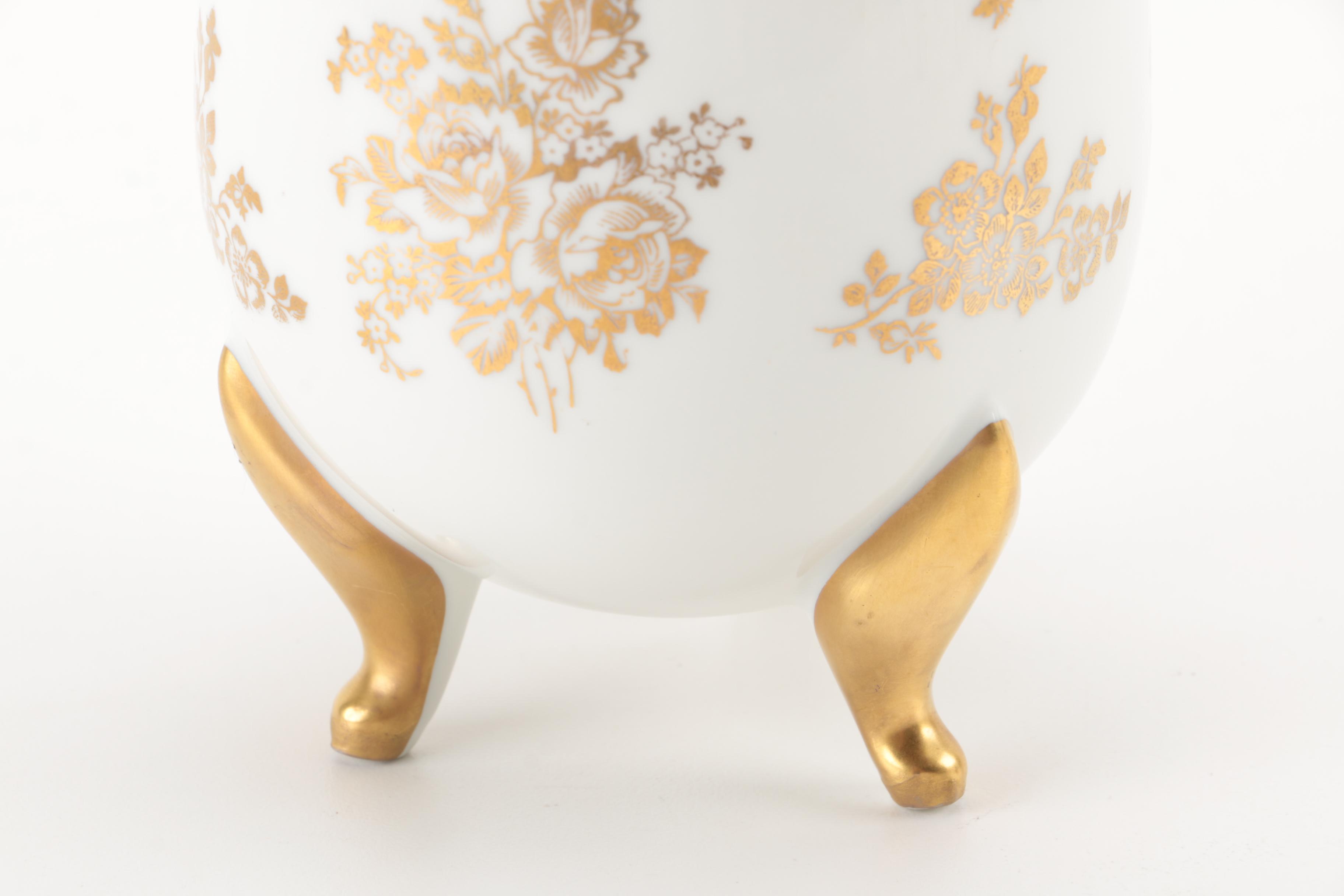 Hand Painted Porcelain Egg Shaped Decor