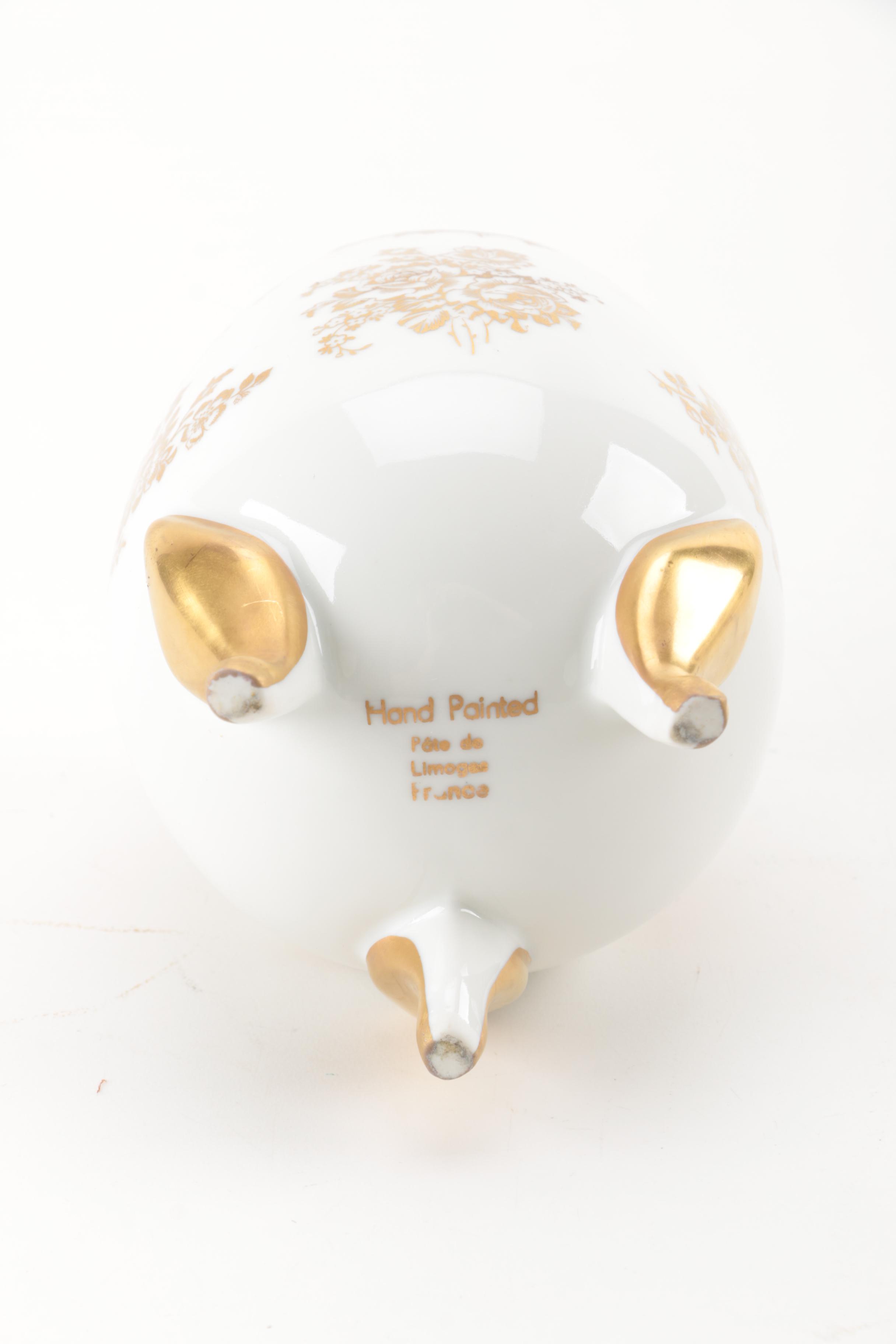 Hand Painted Porcelain Egg Shaped Decor