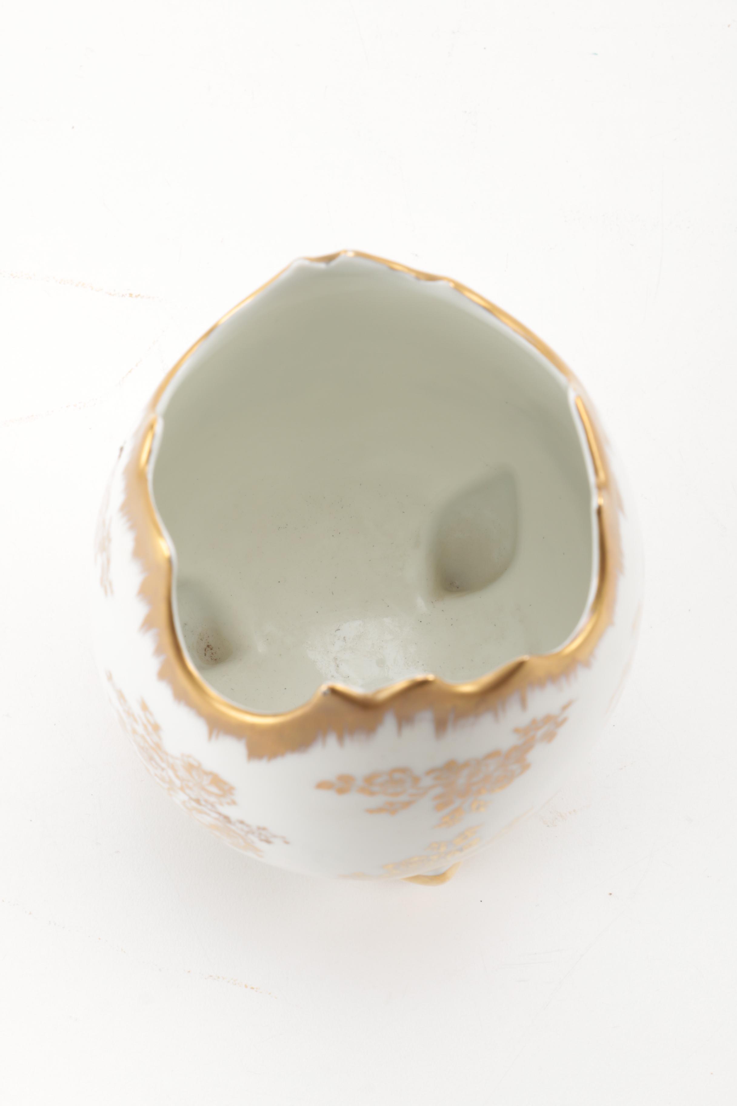 Hand Painted Porcelain Egg Shaped Decor