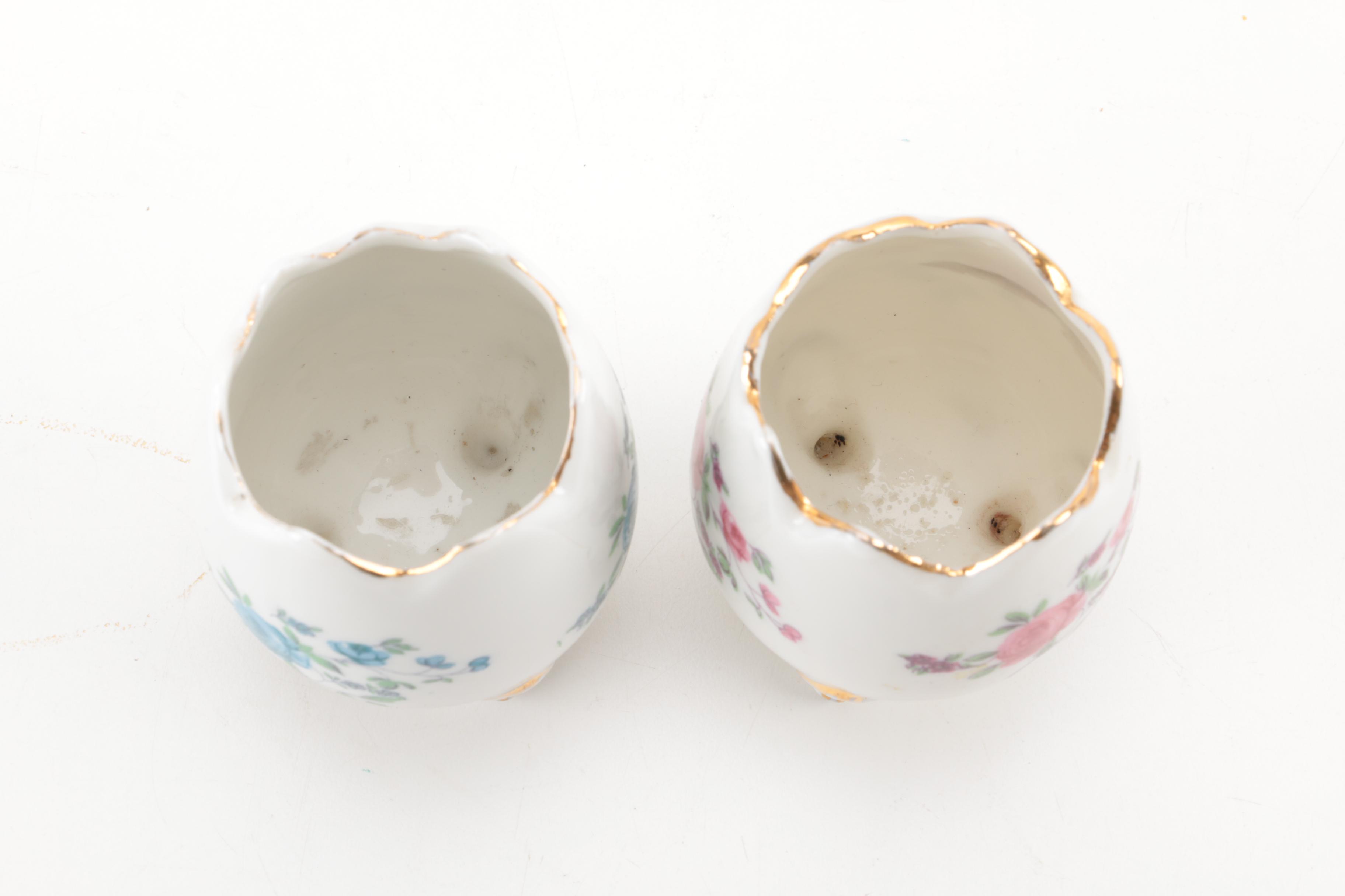 Hand Painted Porcelain Egg Shaped Decor