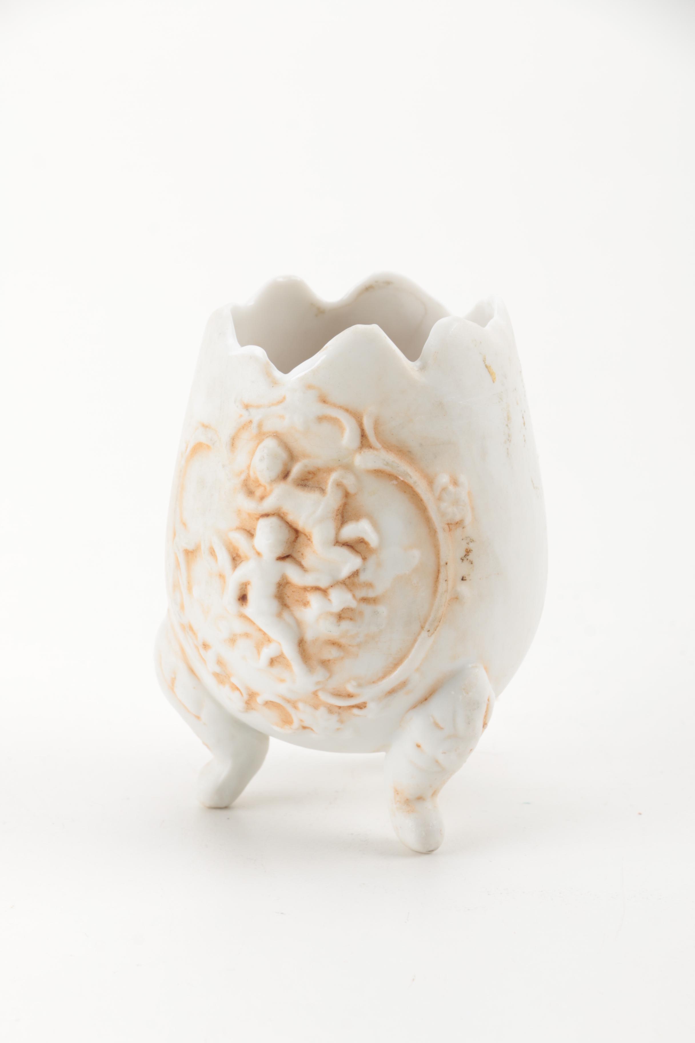 Hand Painted Porcelain Egg Shaped Decor