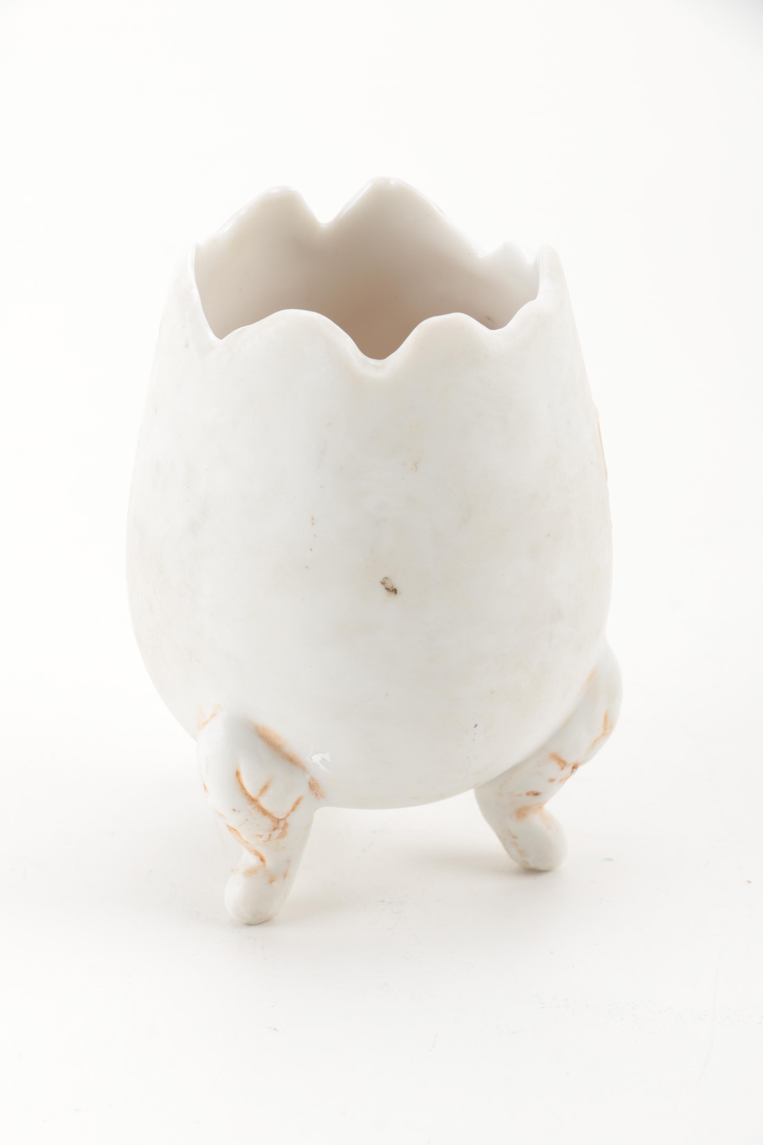 Hand Painted Porcelain Egg Shaped Decor