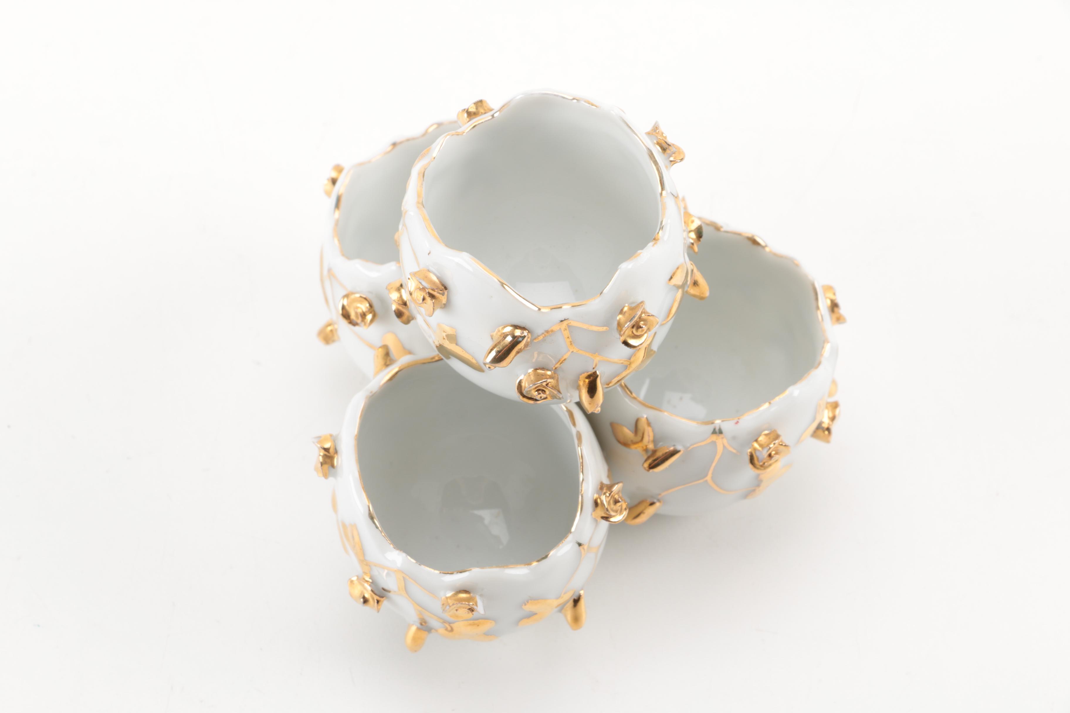 Hand Painted Porcelain Egg Shaped Decor