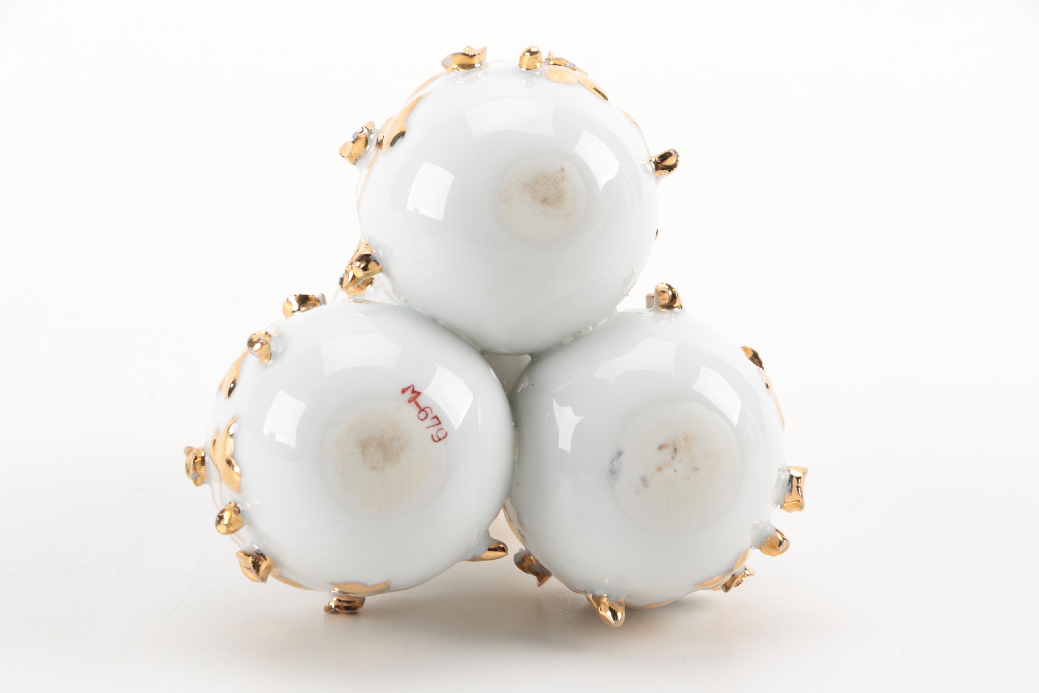 Hand Painted Porcelain Egg Shaped Decor